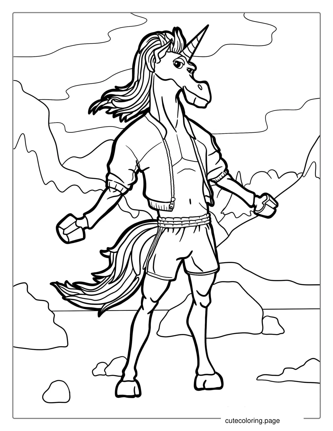 Fortnite Unicorn Skin To Color coloring page