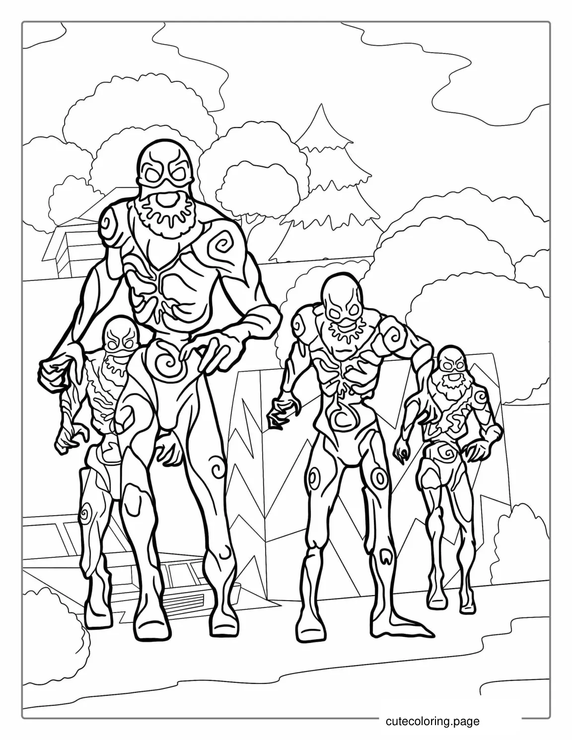 Fortnite Zombie Husks Coloring Page coloring page