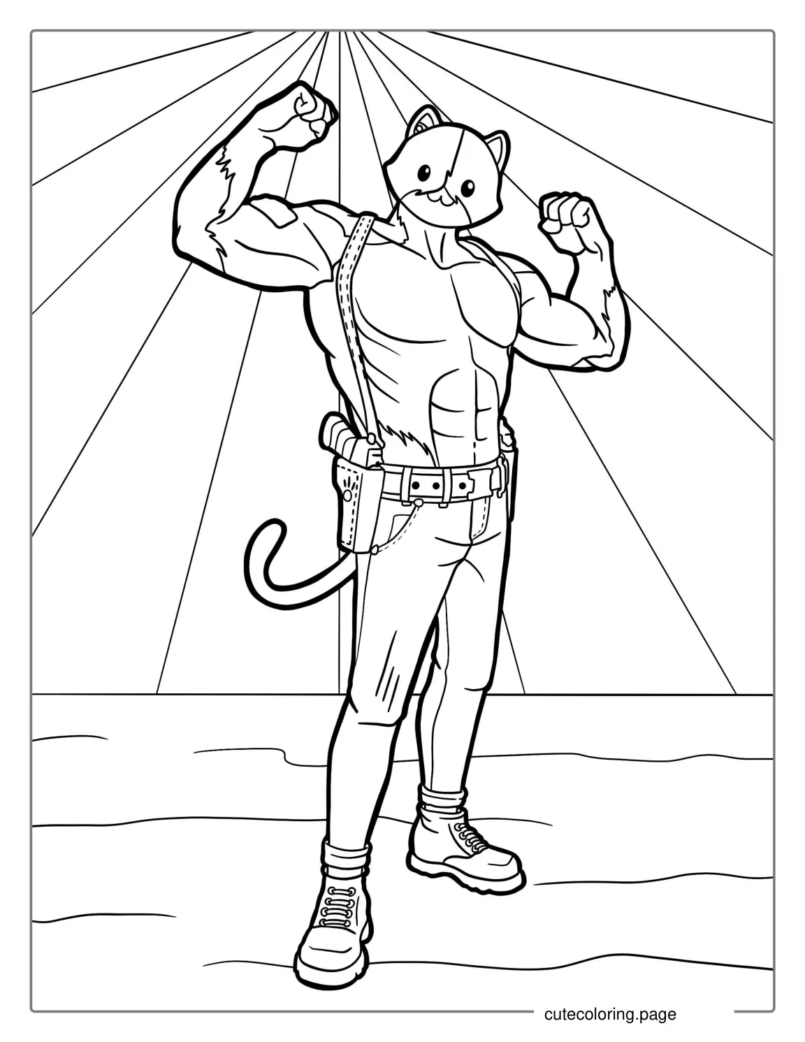 Meowscles Fortnite Skin coloring page