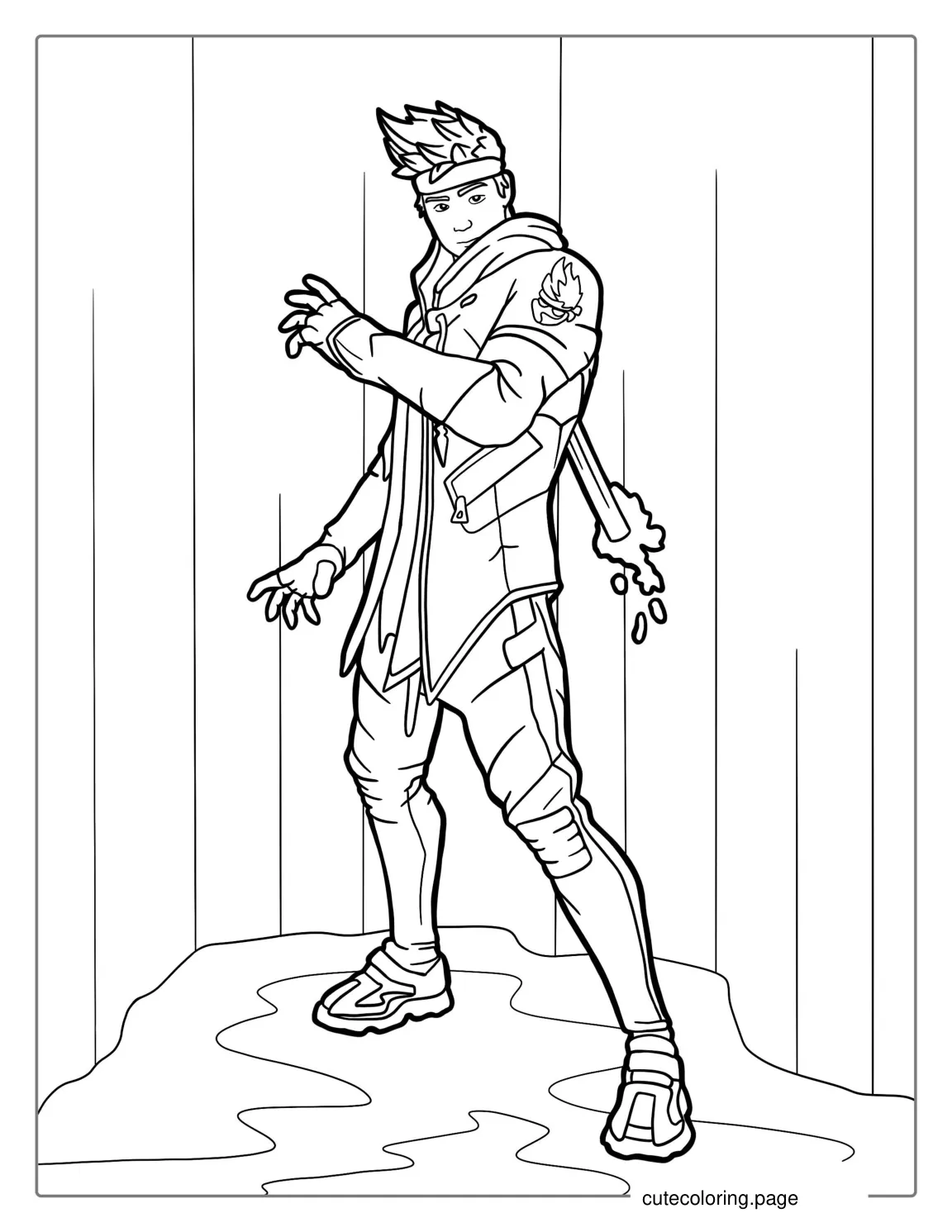 Ninja Fortnite Skin Coloring Page coloring page