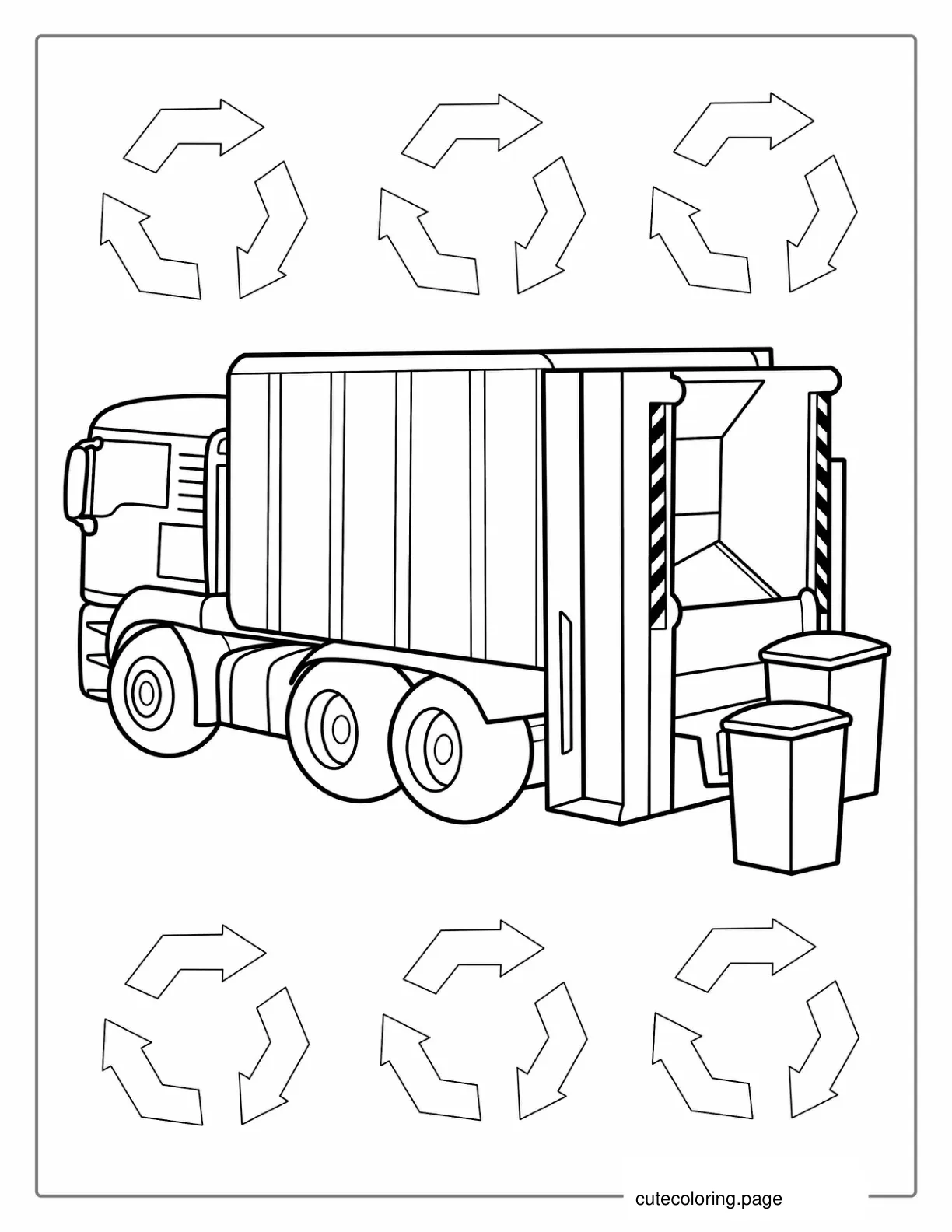 Back Loader Garbage Truck To Color coloring page