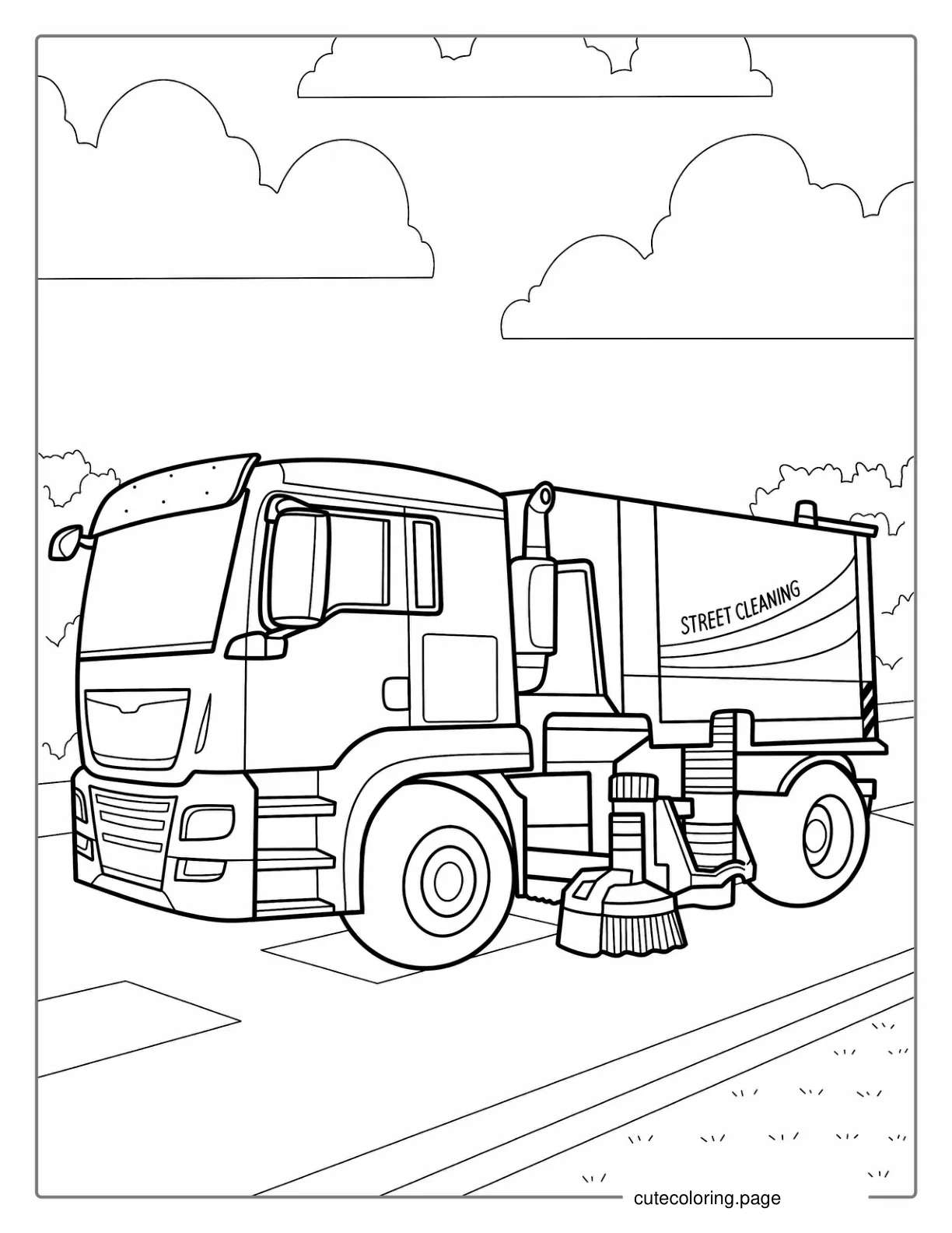 Street Cleaner Truck Coloring Page coloring page