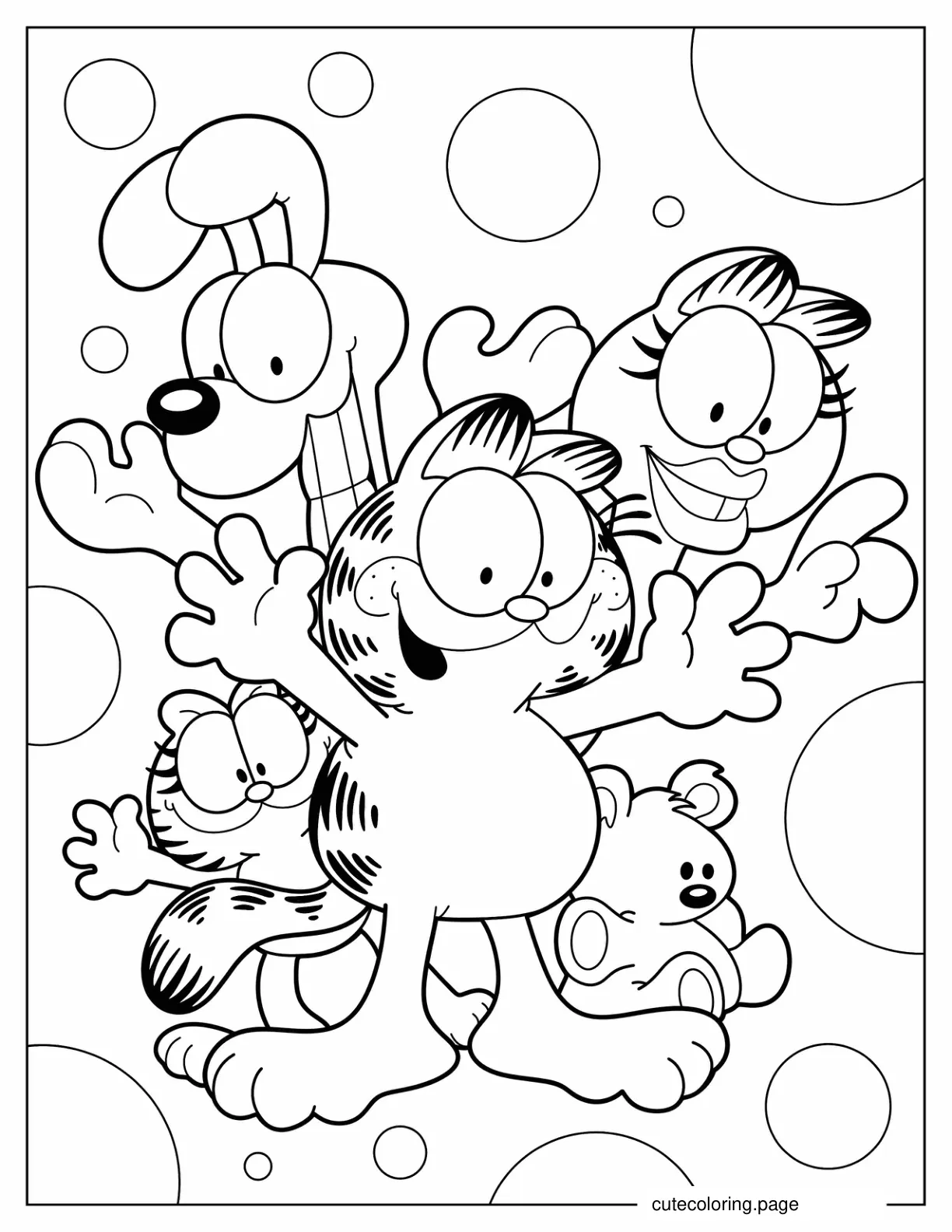 Coloring Page Of Garfield Odie Arlene Pookie And Nermal coloring page