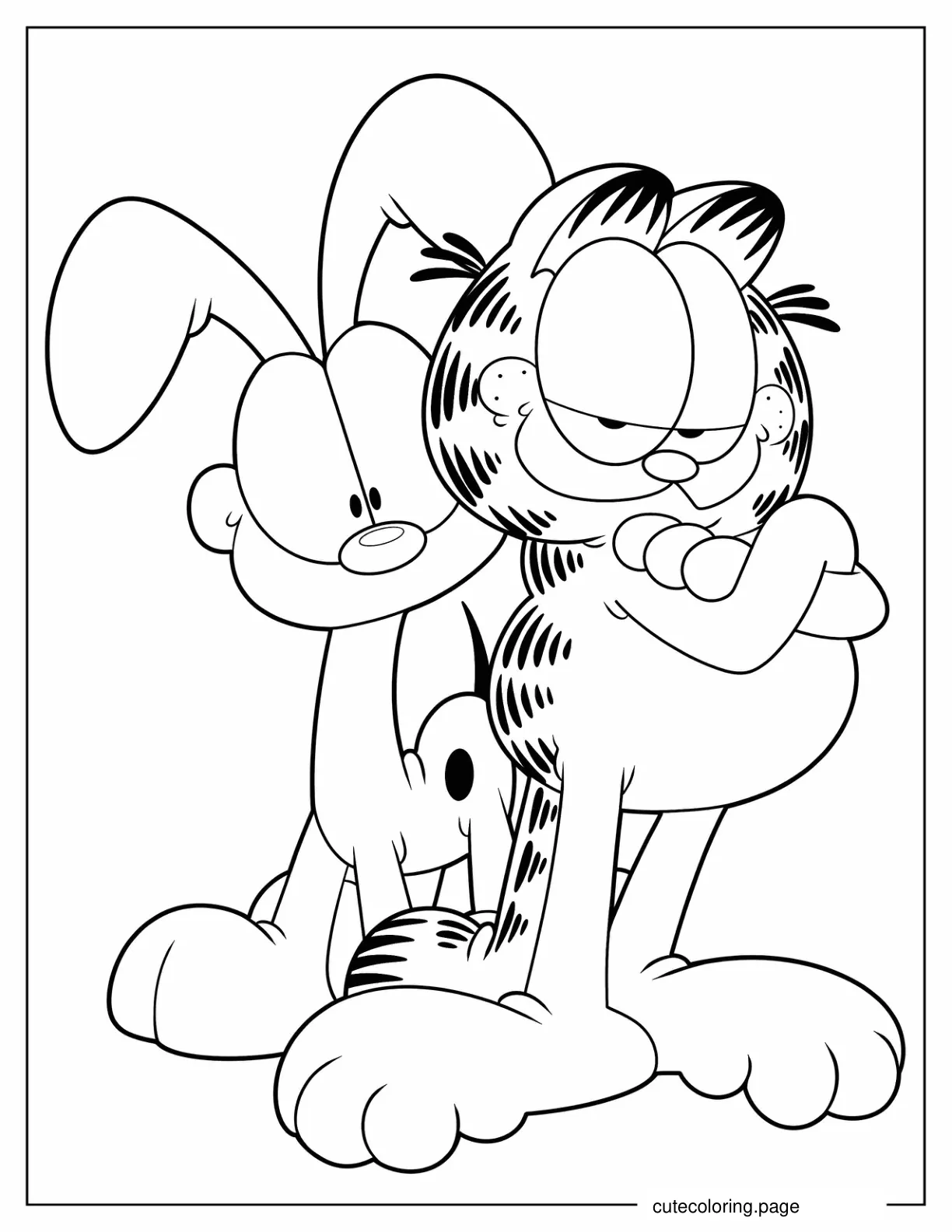 Garfield And Odie Coloring In For Kids coloring page