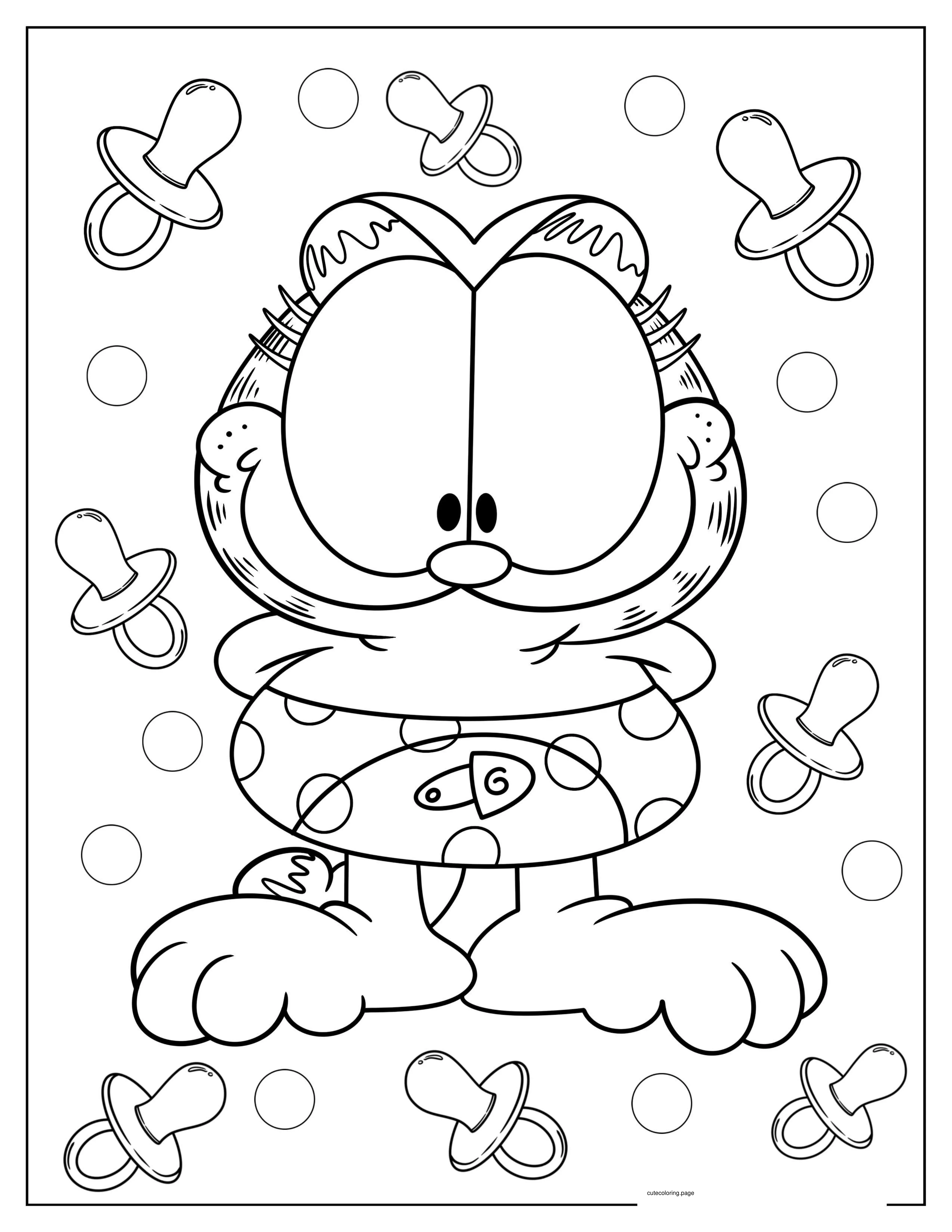 Kawaii Baby Garfield Coloring In coloring page