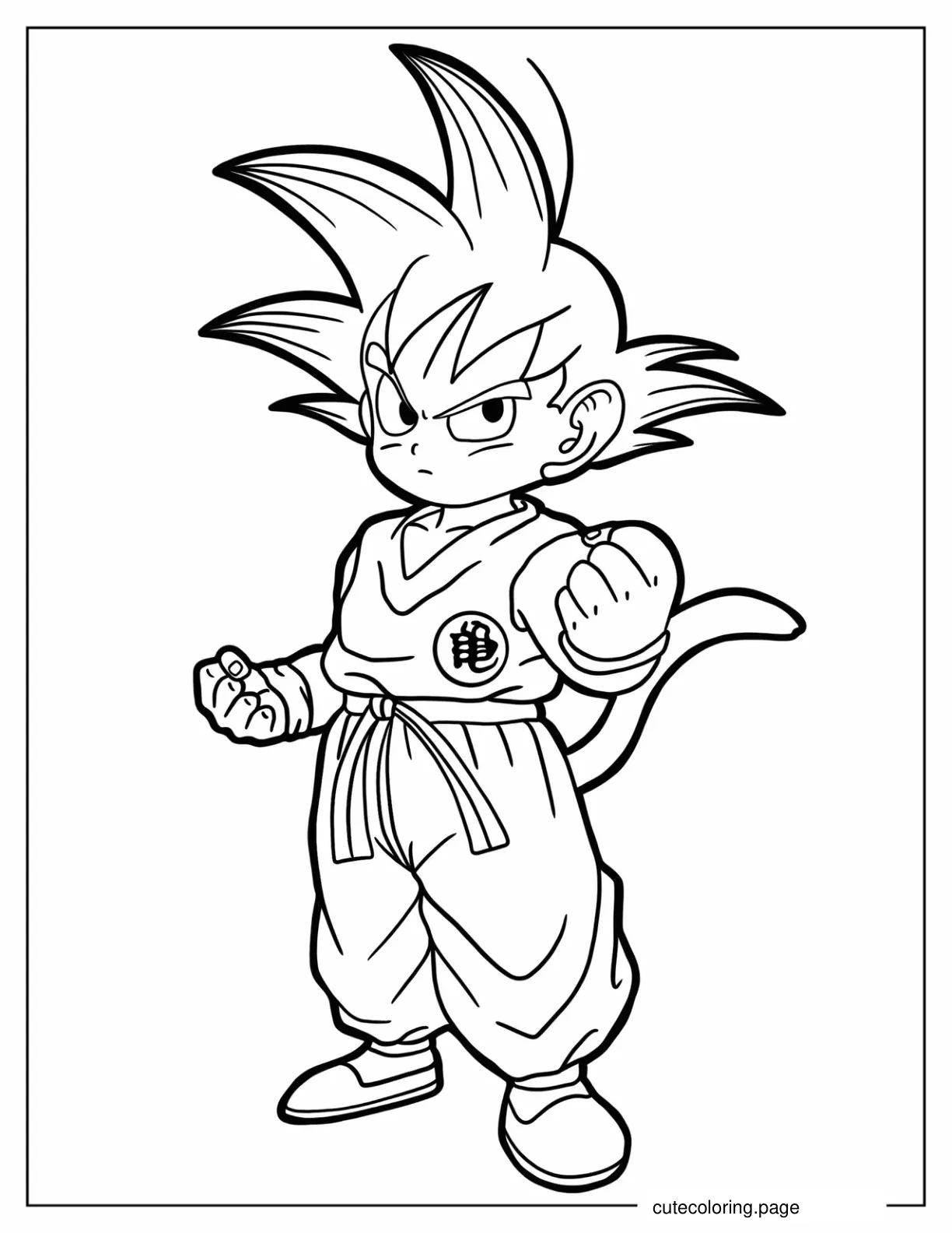 Child Goku Coloring Page For Preschoolers coloring page