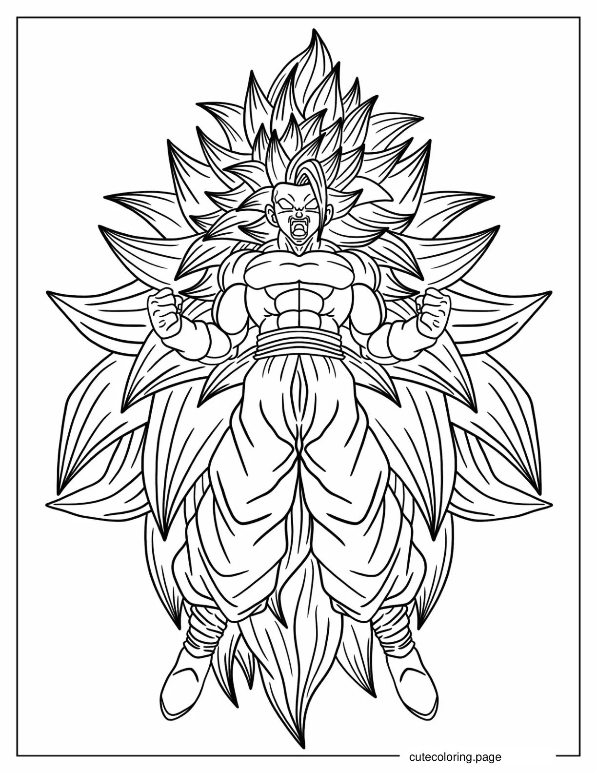 Coloring Page Of Goku In Super Saiyan 3 coloring page