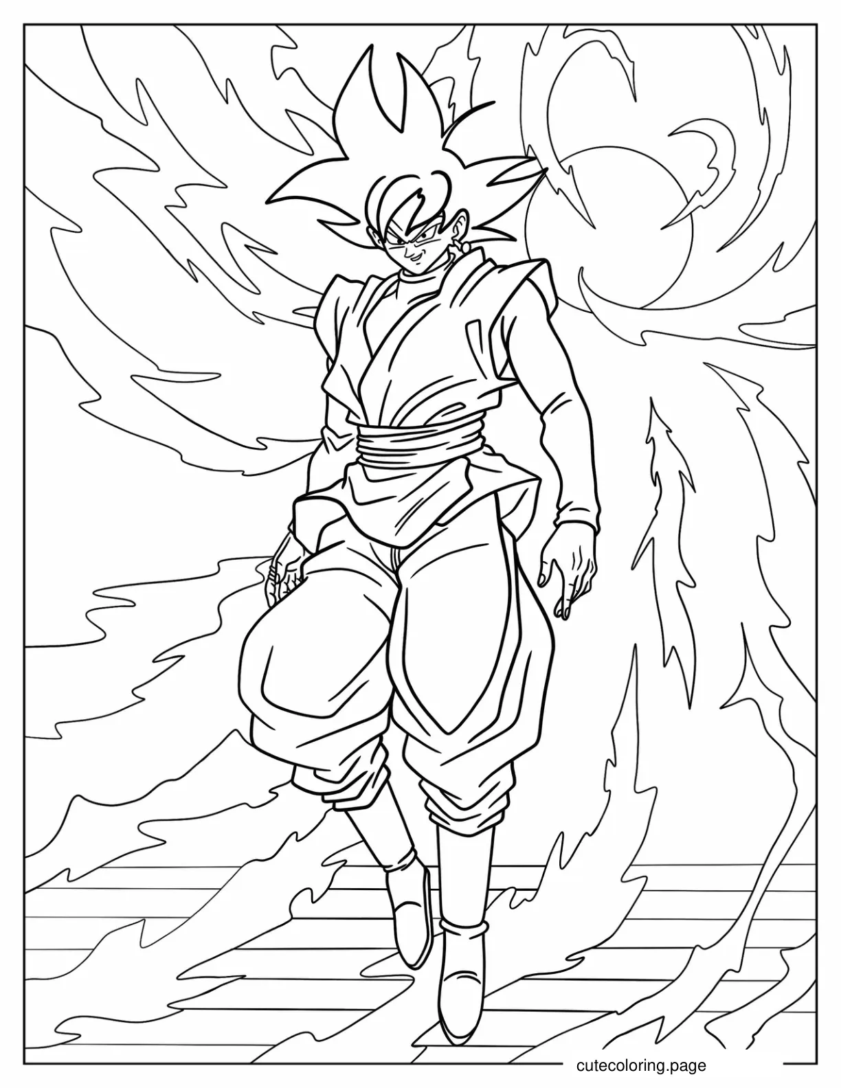 Goku Collecting Energy Coloring In coloring page