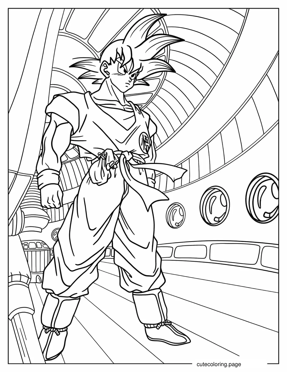 Goku Inside Airship coloring page