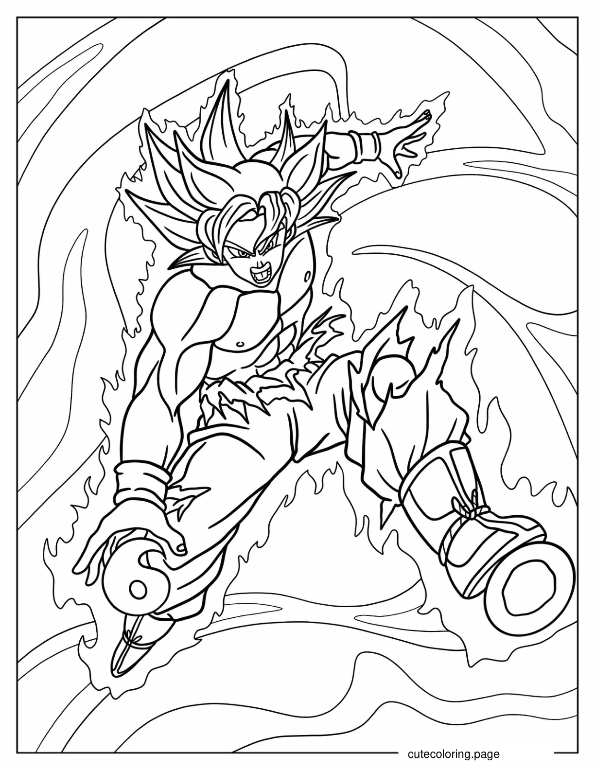 Goku Turning Into Super Saiyan Coloring Sheet coloring page