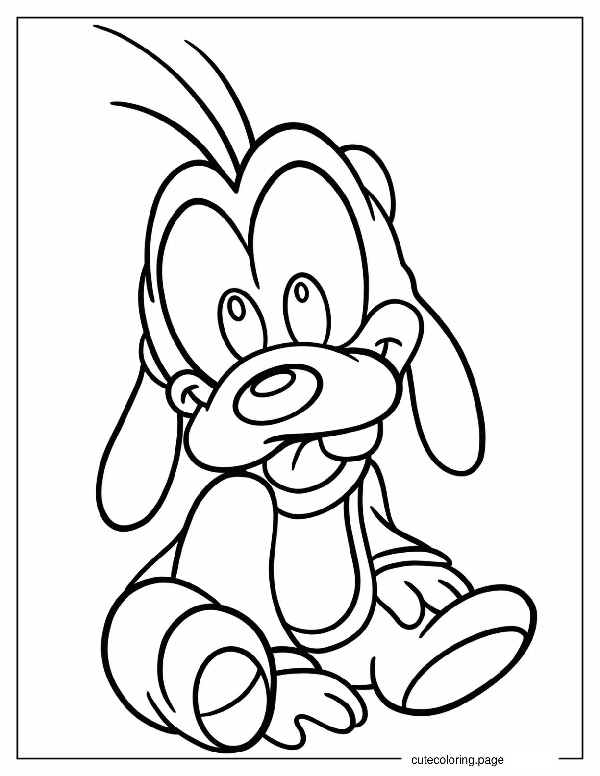 Baby Goofy Coloring Page For Preschoolers coloring page