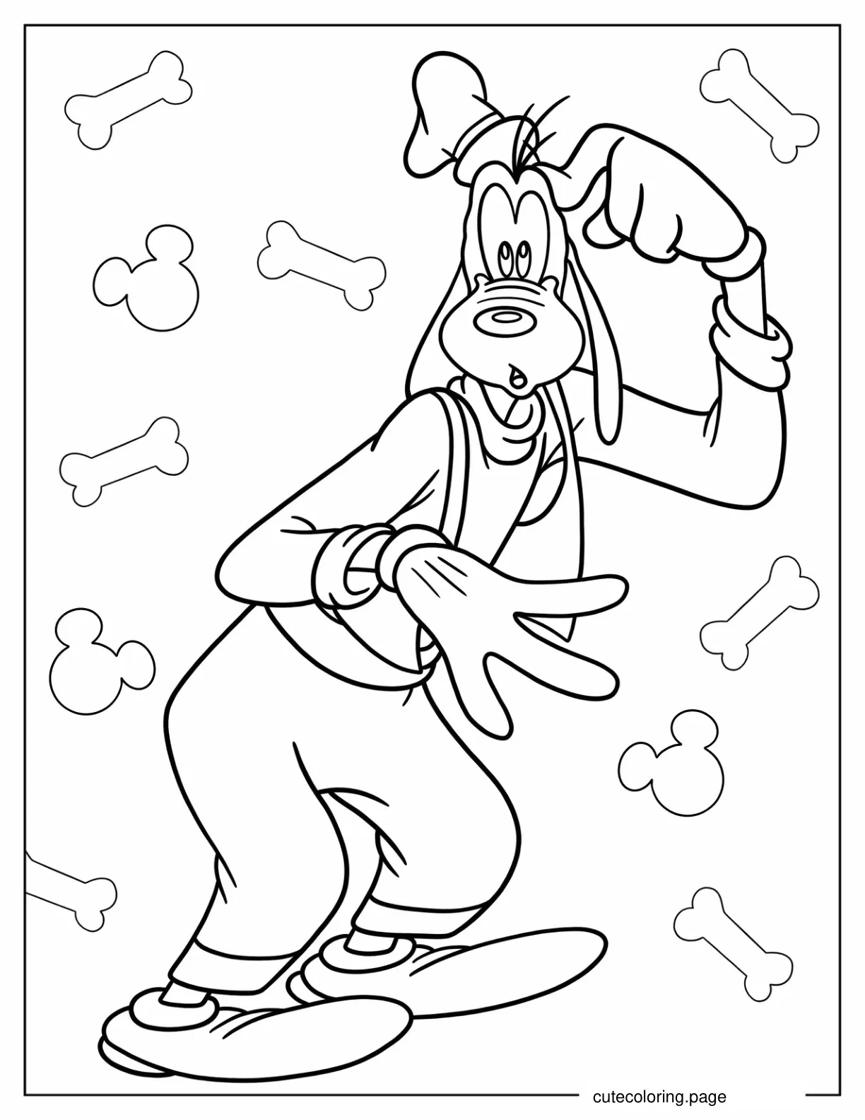 Confused Goofy Coloring Sheet coloring page