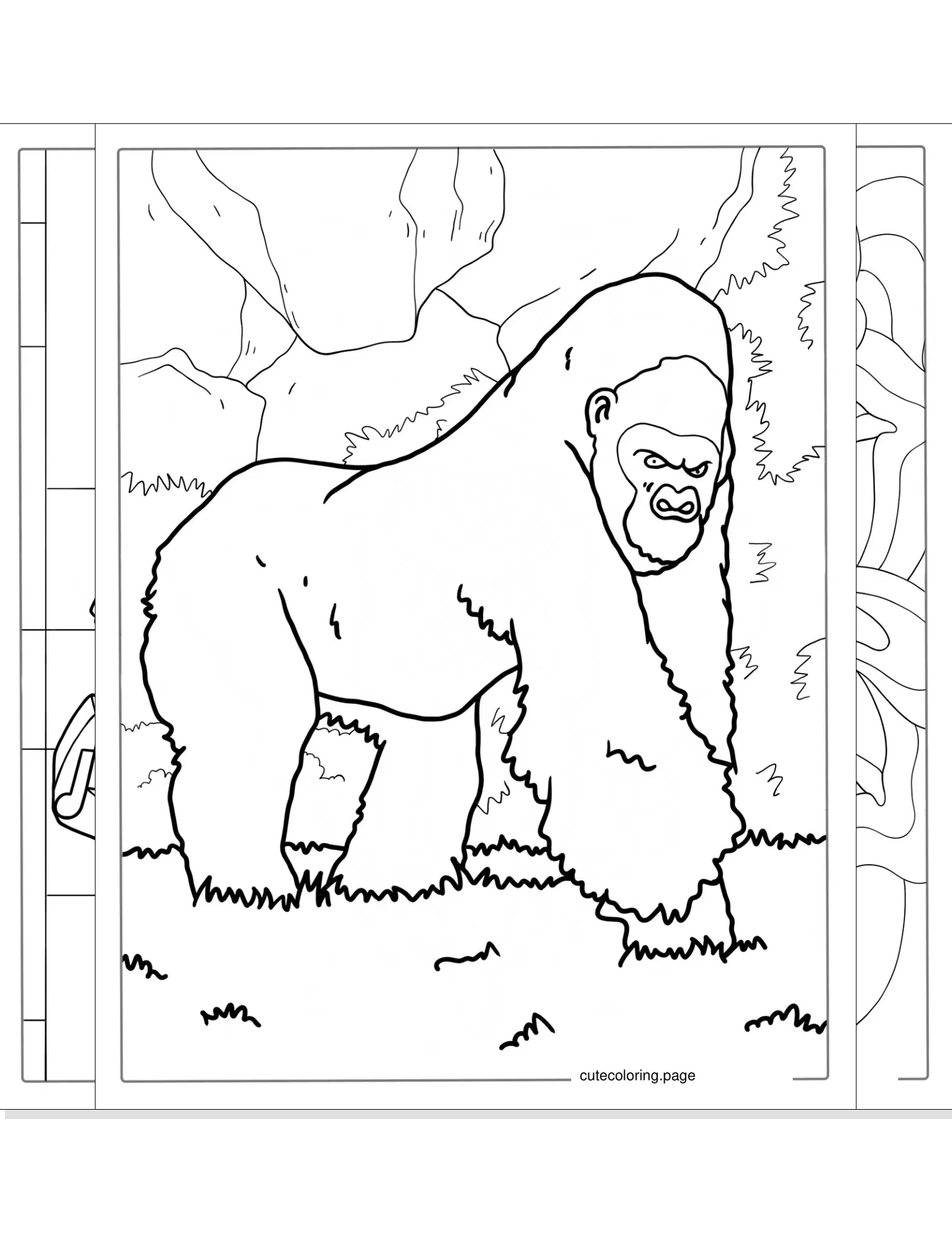 gorilla coloring pages coloring page