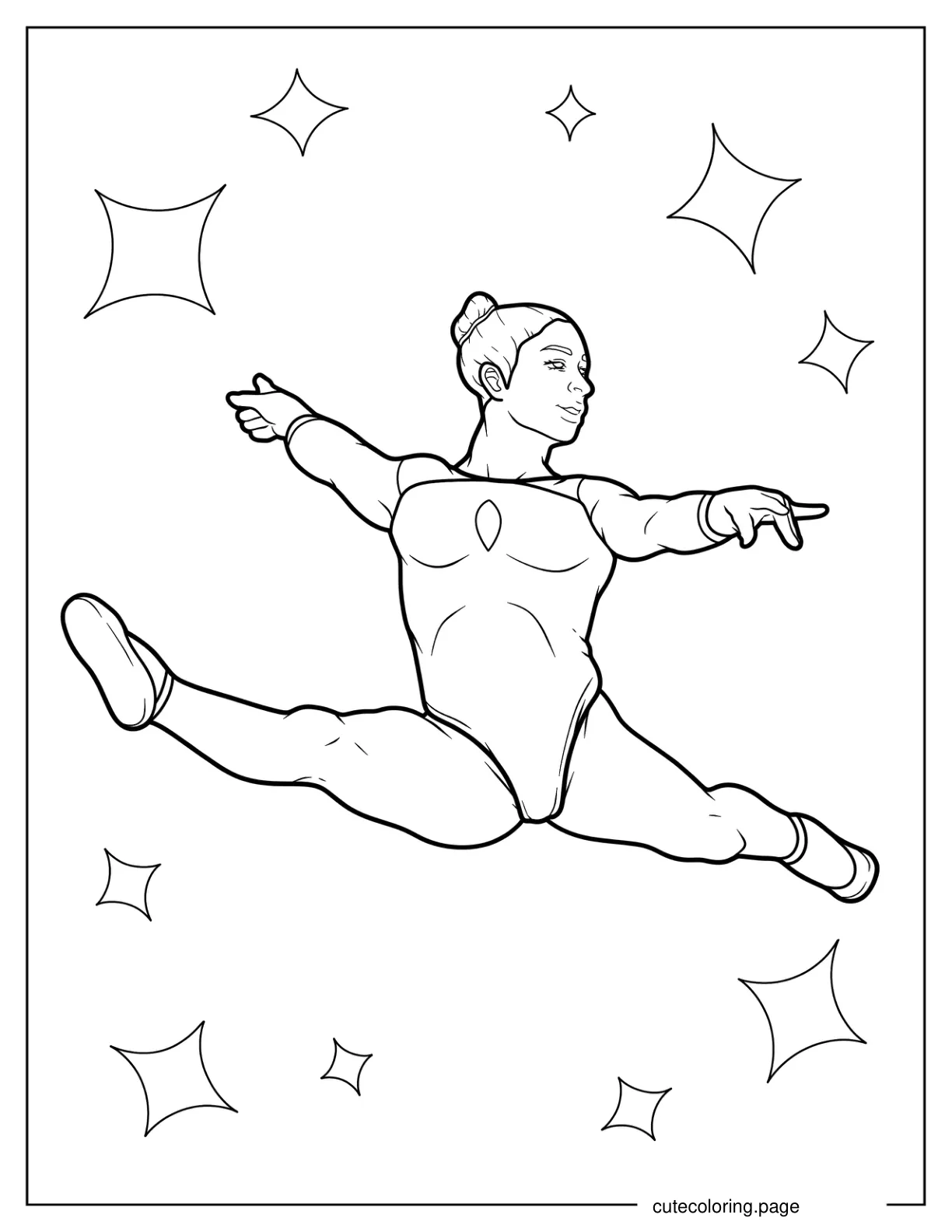 McKayla Maroney Mid Air Split Coloring Page coloring page