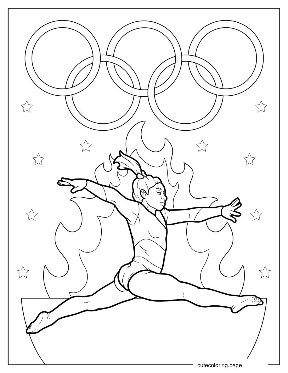 Simone Biles In The Olympics Coloring Sheet coloring page