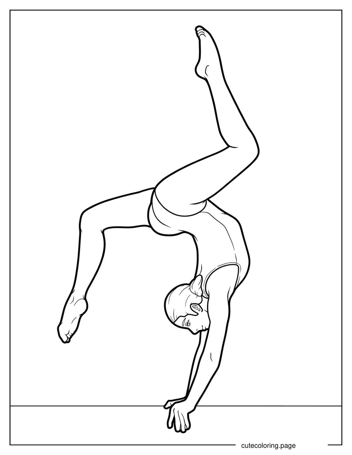 Young Gymnast On Balance Beam Coloring Sheet coloring page