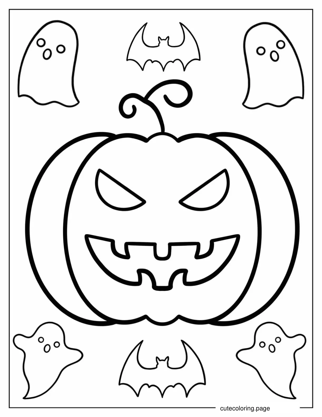 Coloring Page Of Scary Jack O Lantern For Kids coloring page