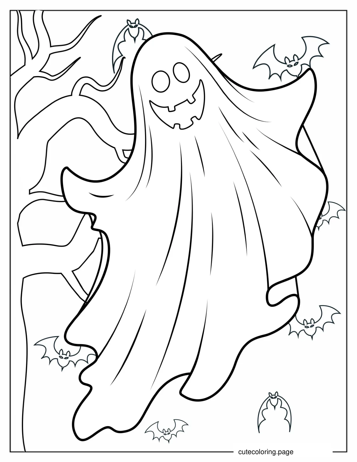 Cute Coloring Page Of Ghost coloring page