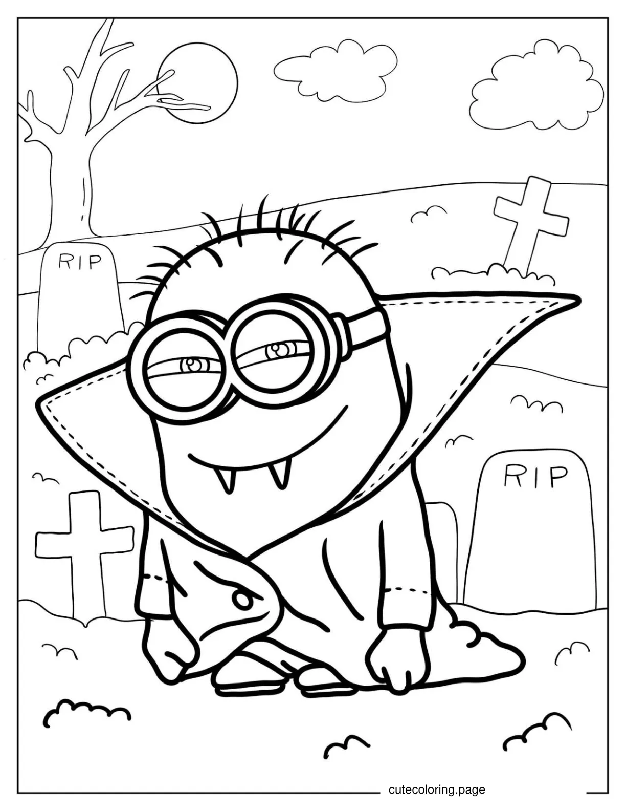 Dracula Minion Halloween Coloring sheet coloring page