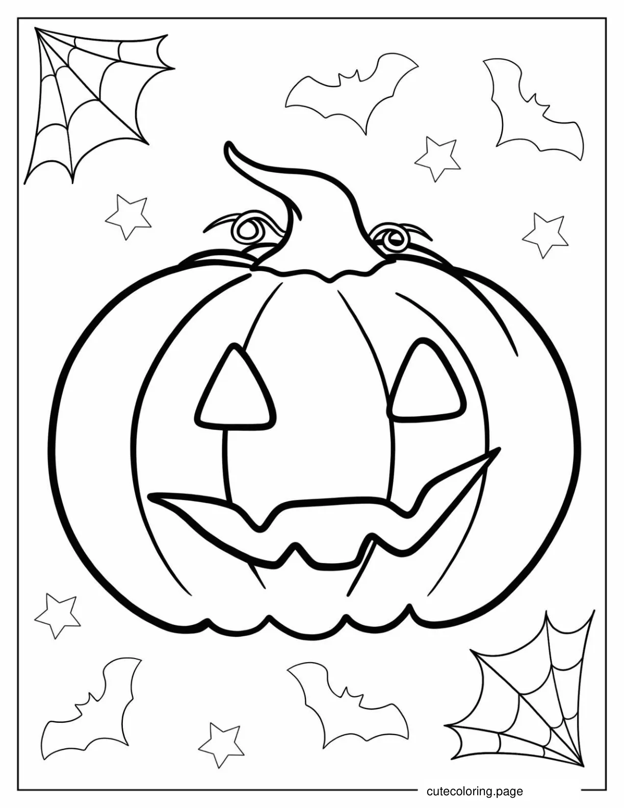 Easy Coloring Page Of Jack O Lantern For Kids coloring page