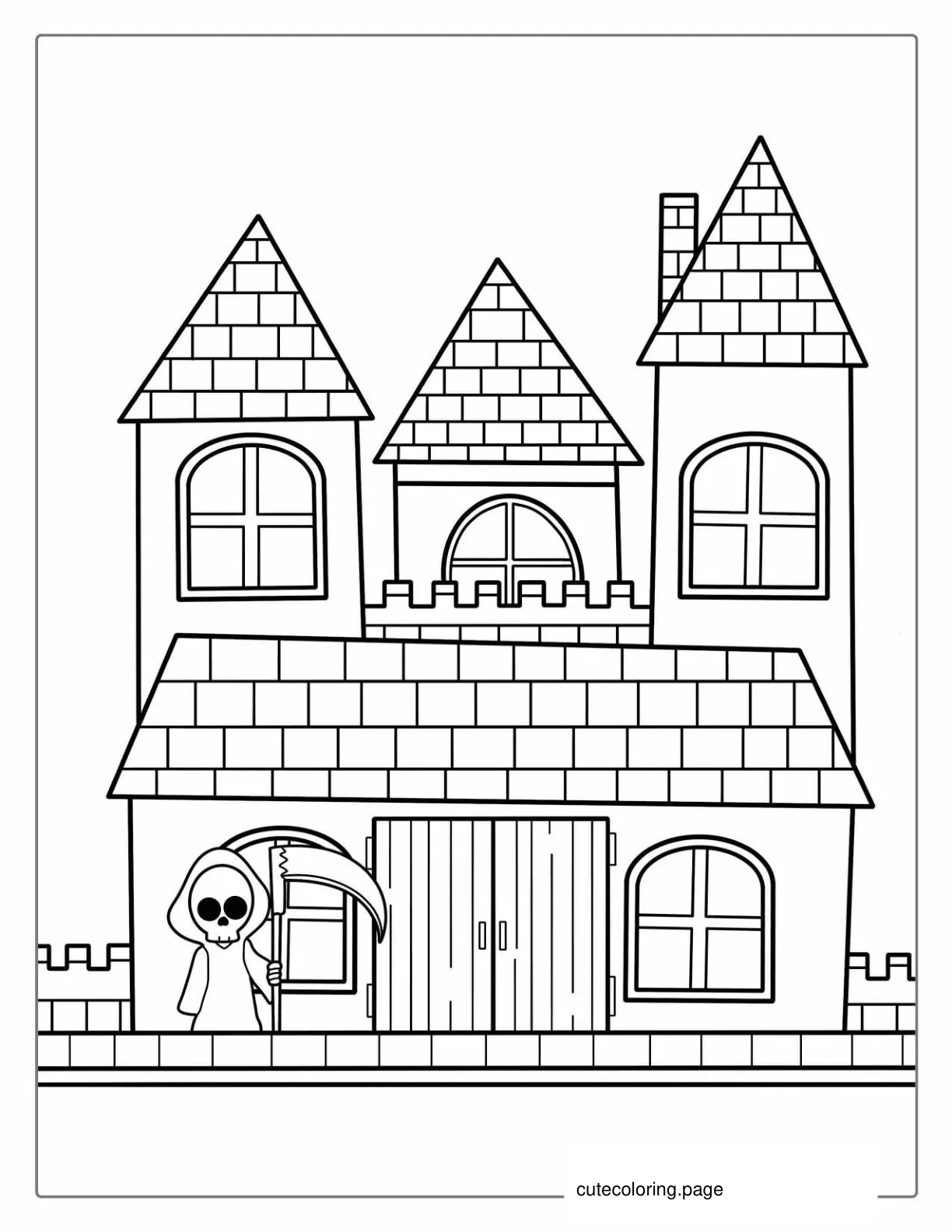 Easy Coloring Sheet Of Grim Reaper_s Castle coloring page