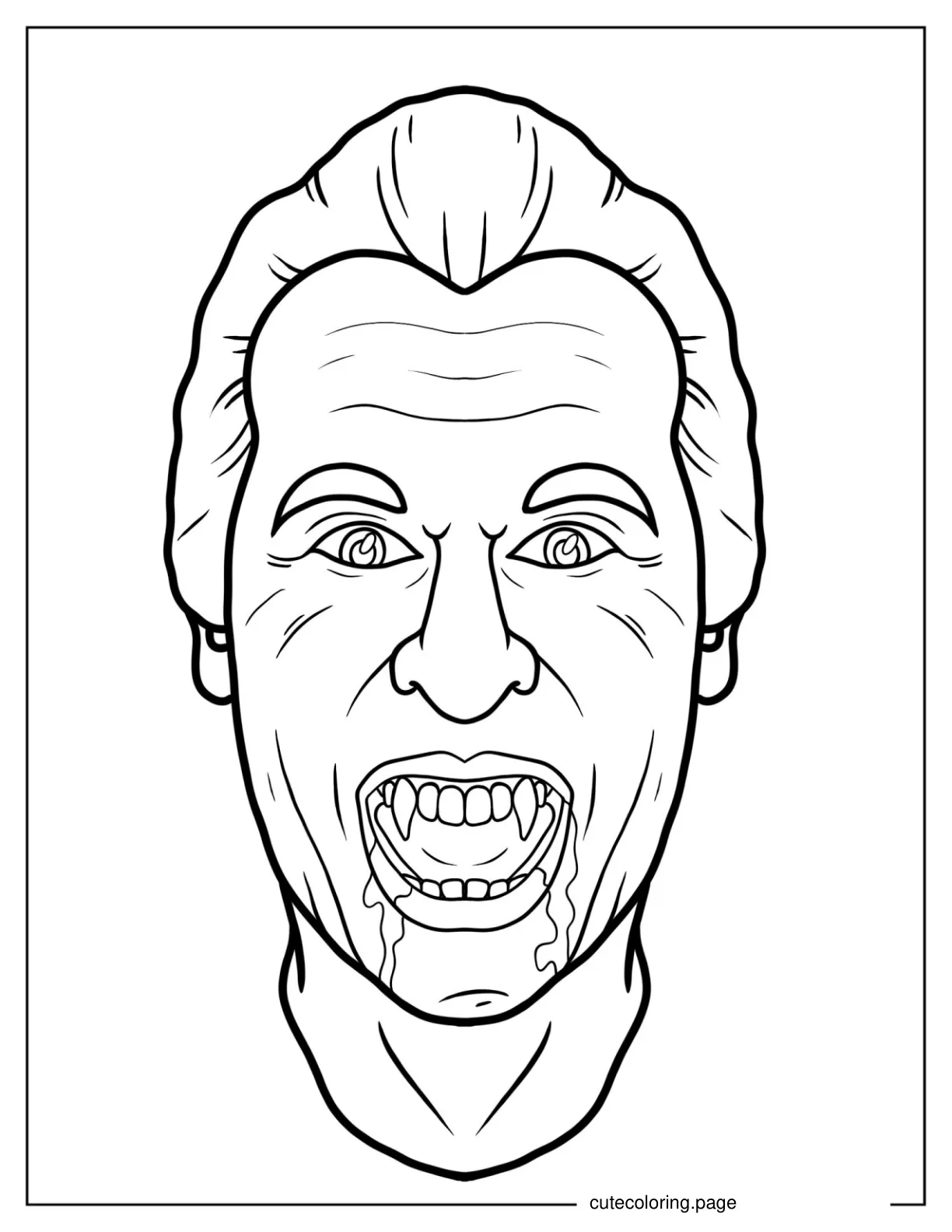 Realistic Outline Of Dracula_s Face coloring page