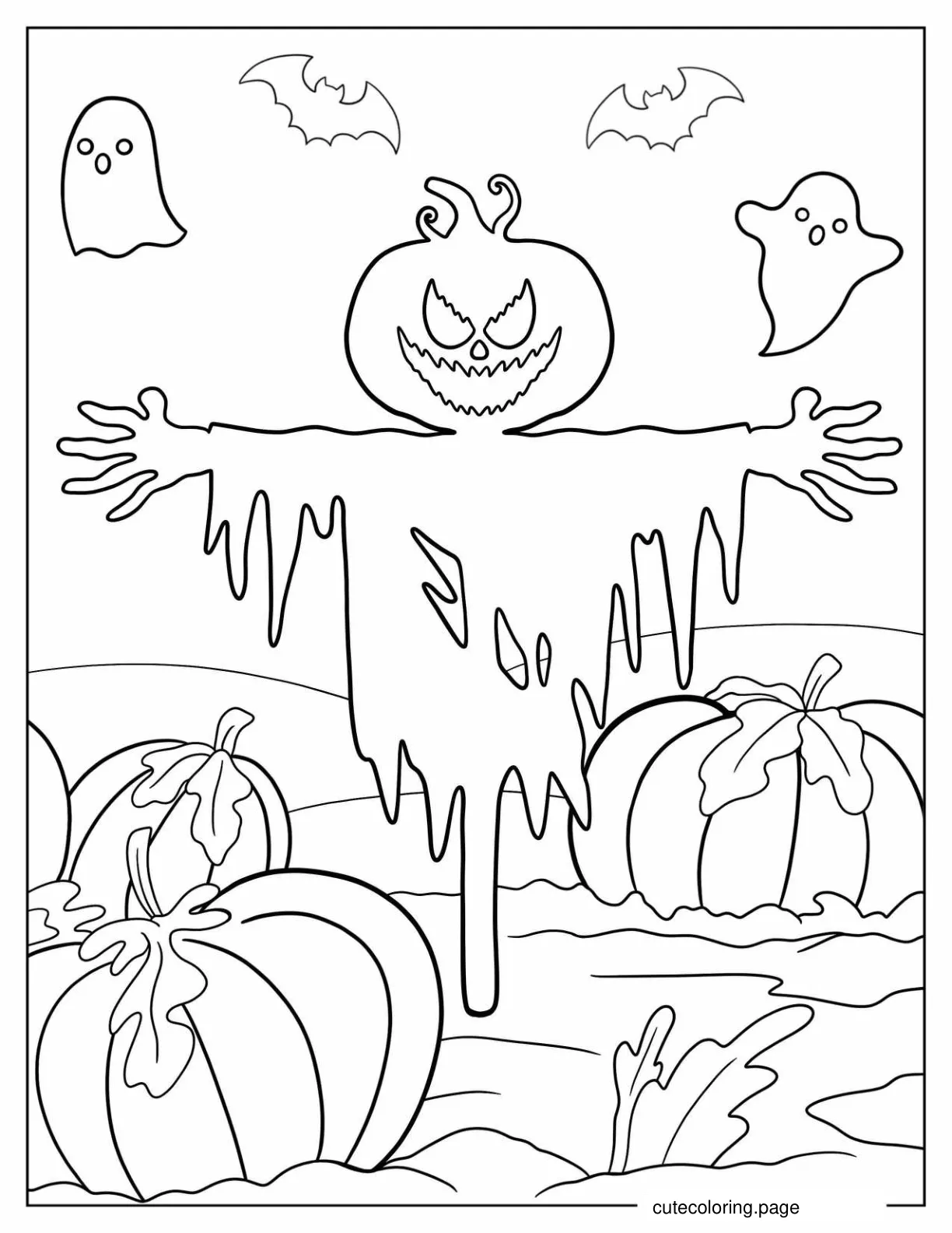 Scarecrow Outline For Preschoolers To Color coloring page