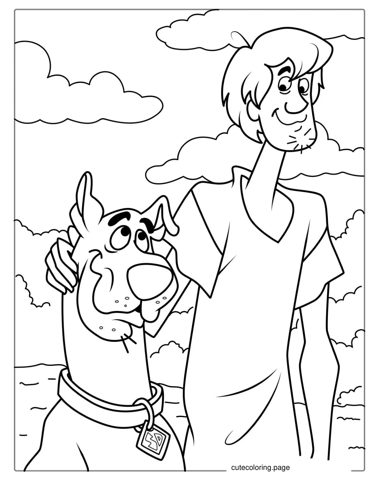 Scooby Doo And Shaggy Coloring Sheet coloring page