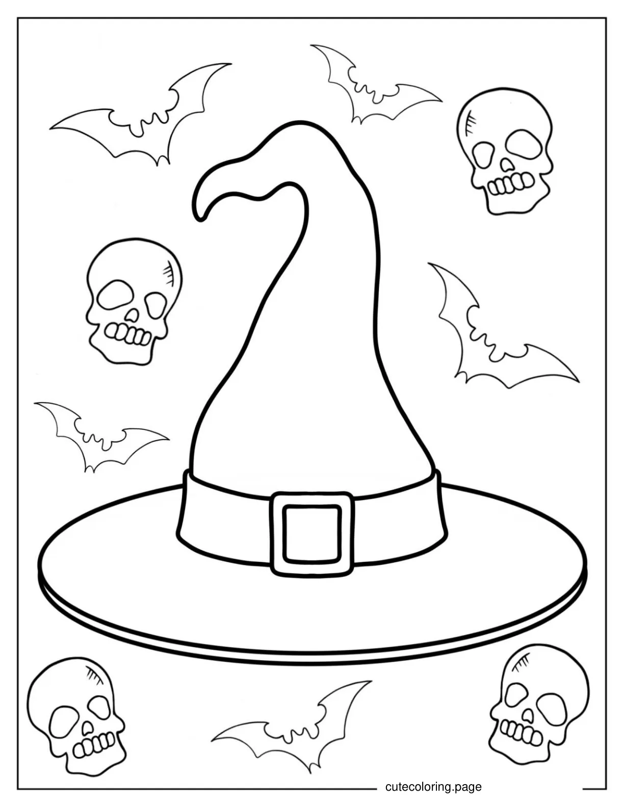 Simple Outline Of Witch_s Hat coloring page