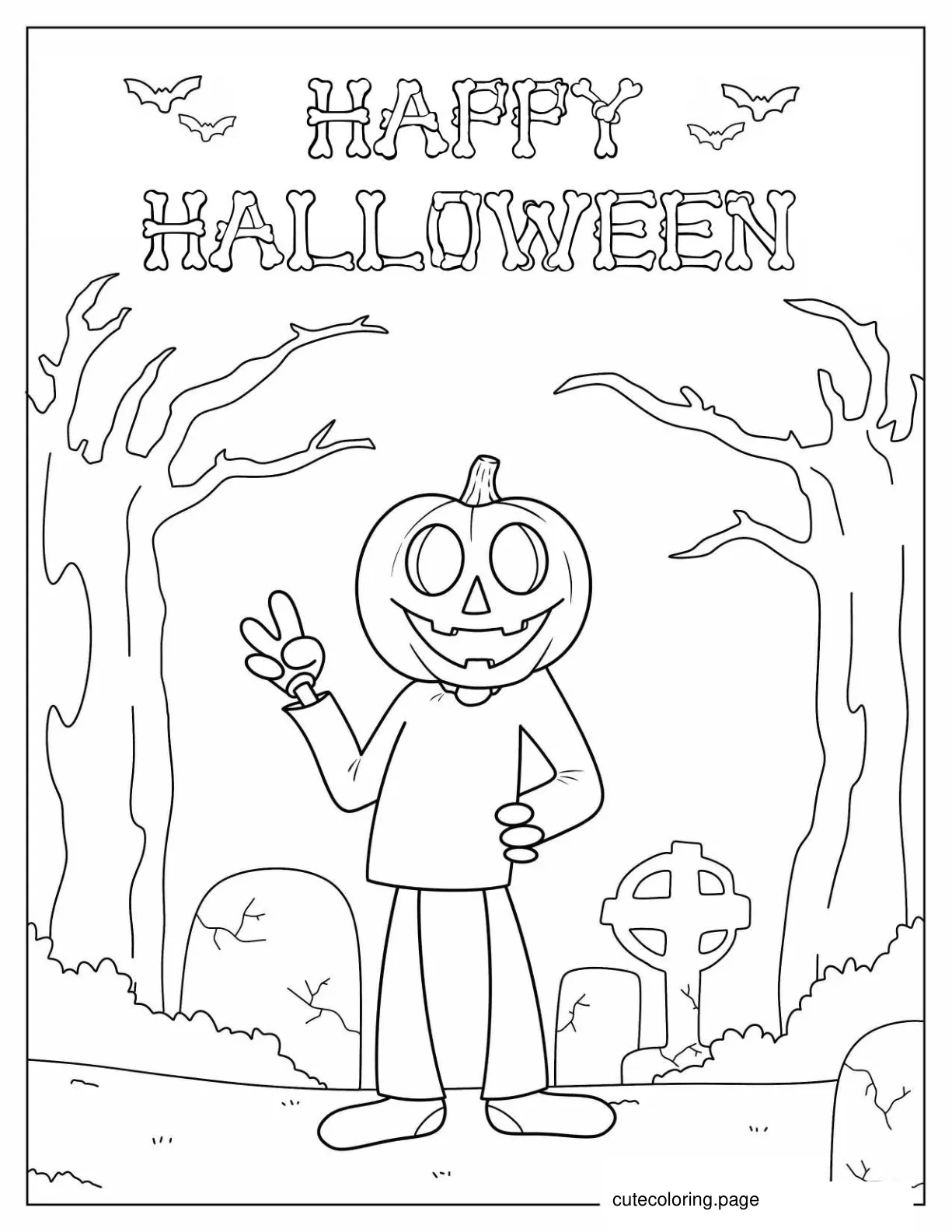 Smiling Jack O Lantern Coloring Sheet For Preschoolers coloring page