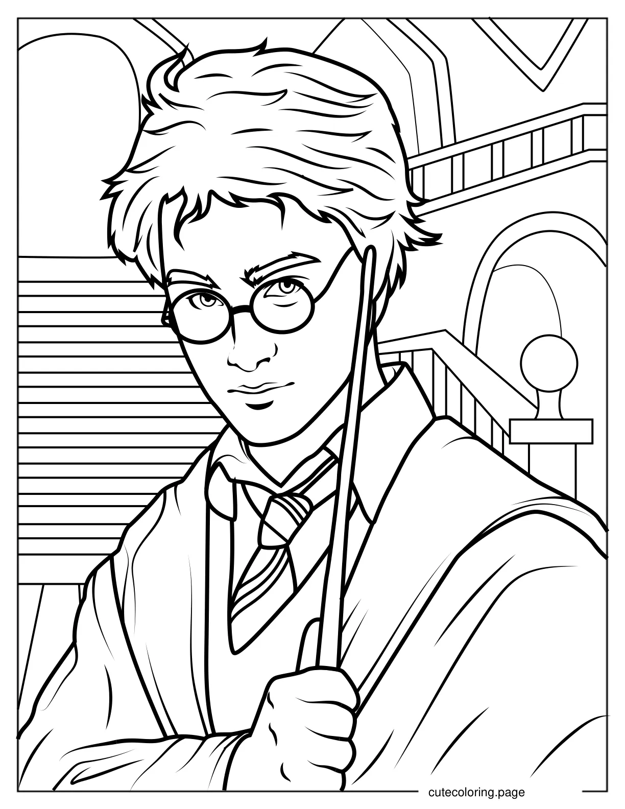 Coloring Sheet Of Harry Potter Close Up V2 coloring page