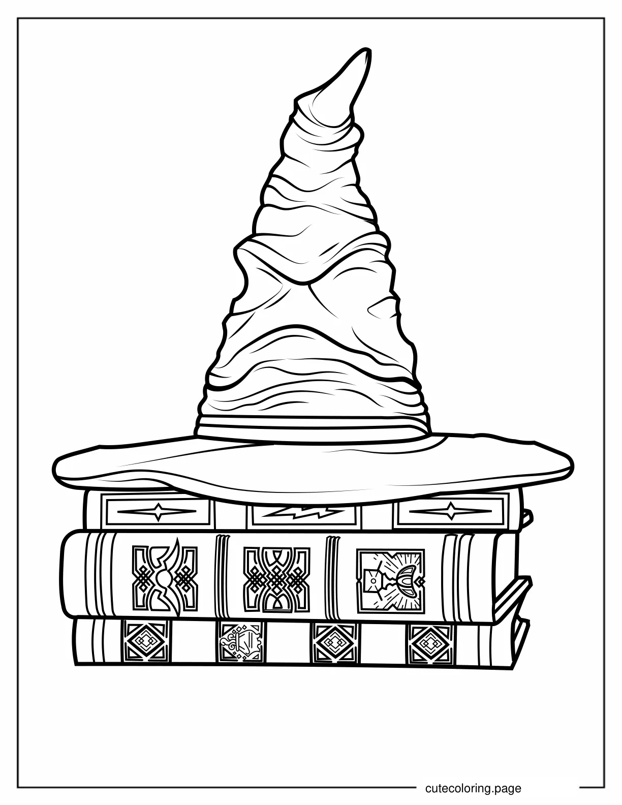 Easy Outline Of Harry Potter Sorting Hat Coloring In coloring page