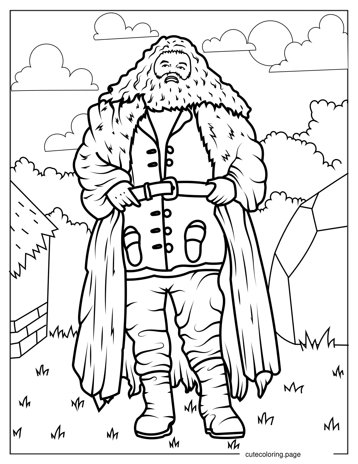 Full Body Rubeus Hagrid Coloring Page V2 coloring page