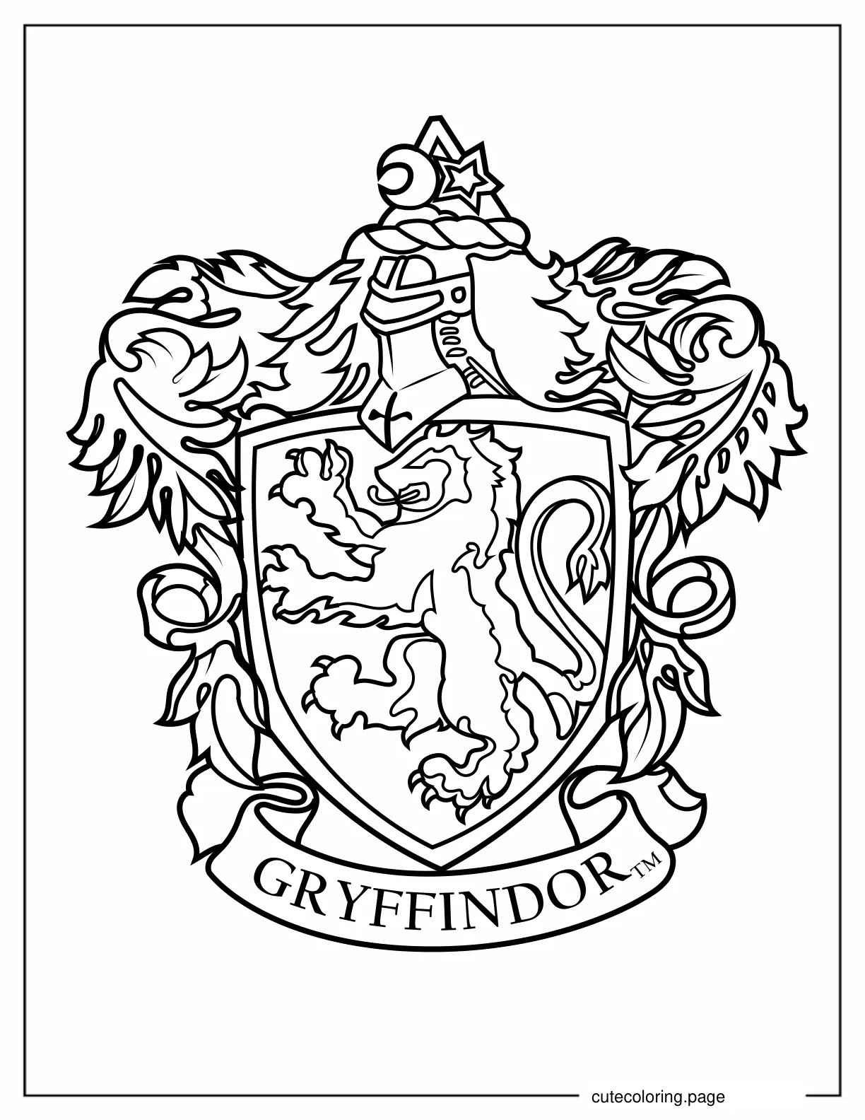 Gryffindor Coloring Sheet coloring page