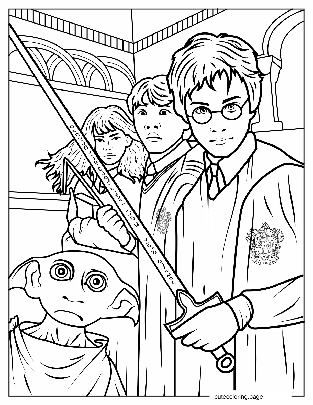 Harry Potter And The Chamber Of Secrets Poster coloring page