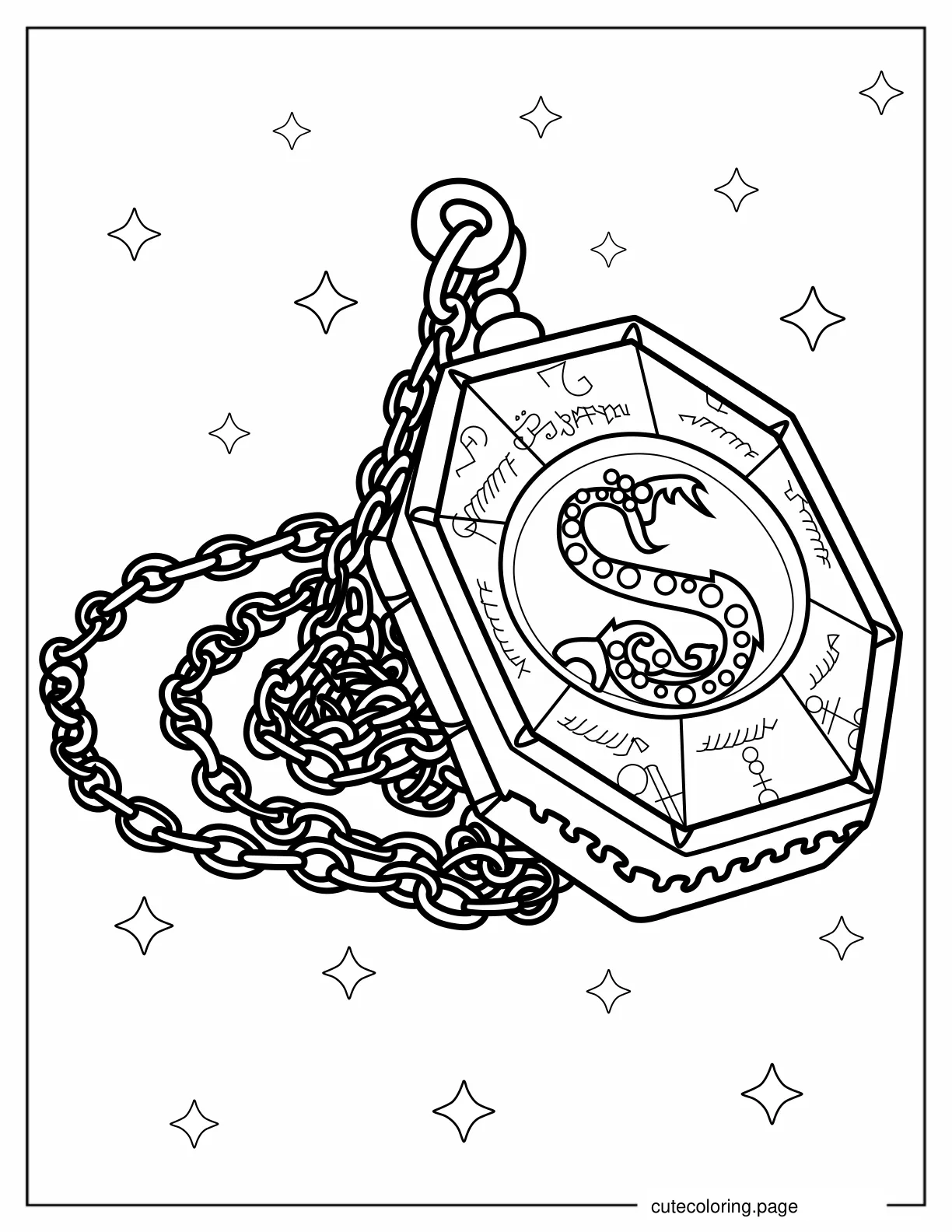 Harry Potter Horcrux Locket Coloring Sheet coloring page