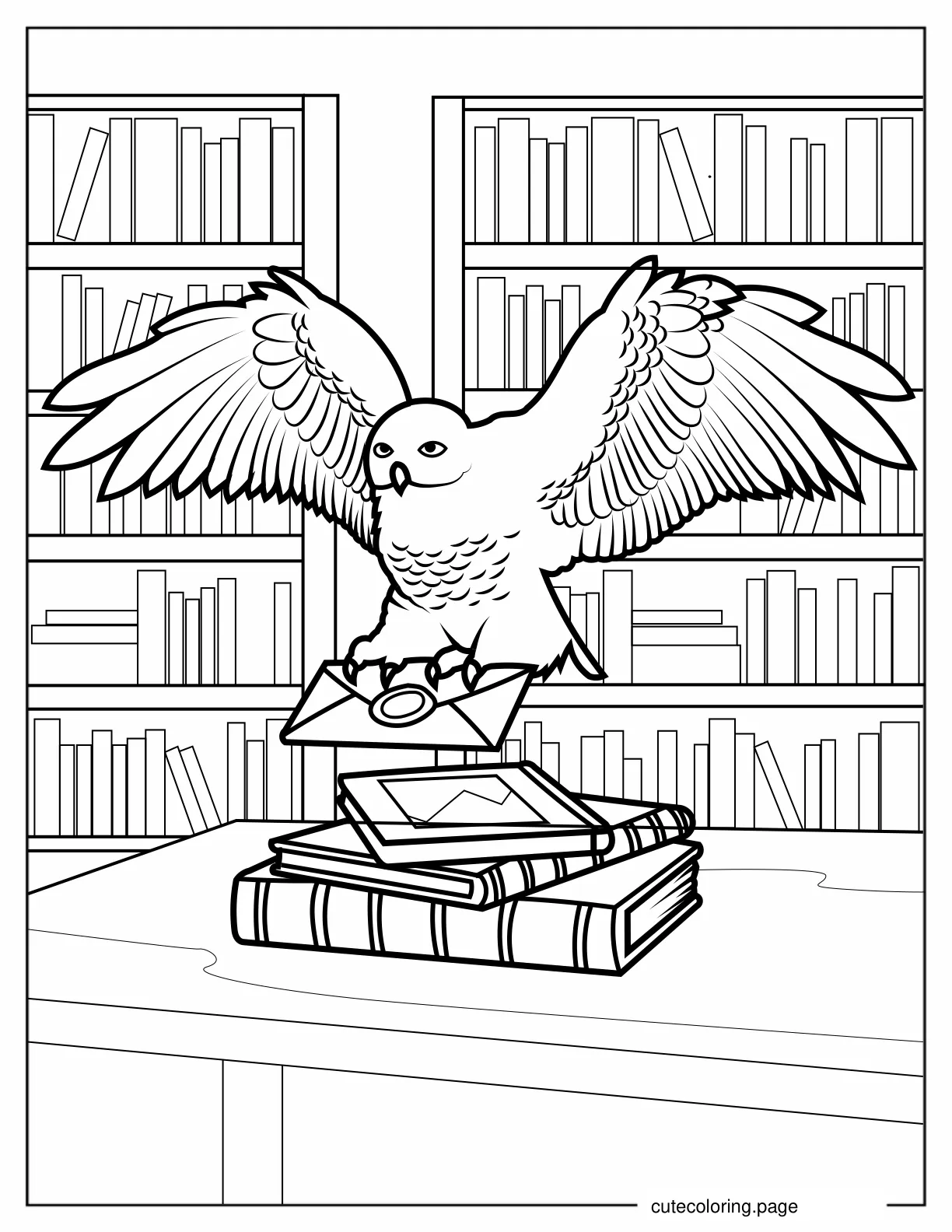 Harry Potter Owl Delivering Letter coloring page