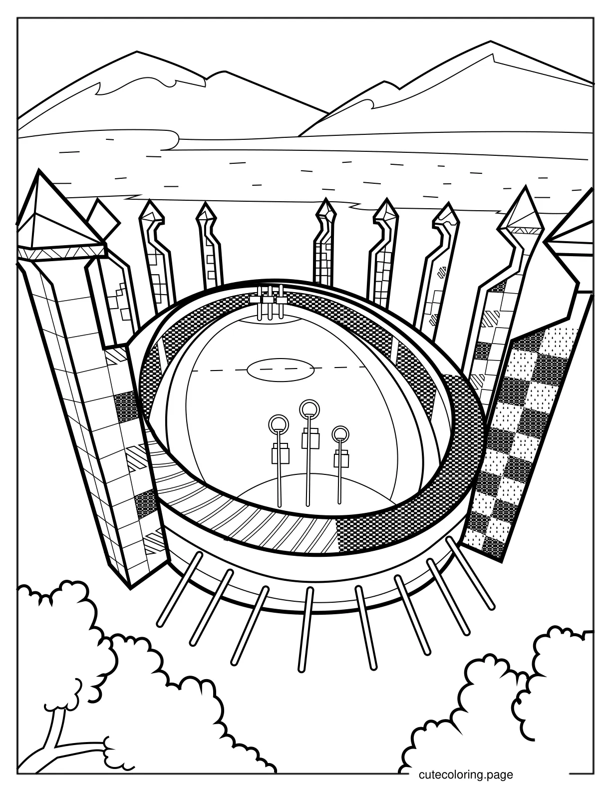 Quidditch Pitch V2 coloring page