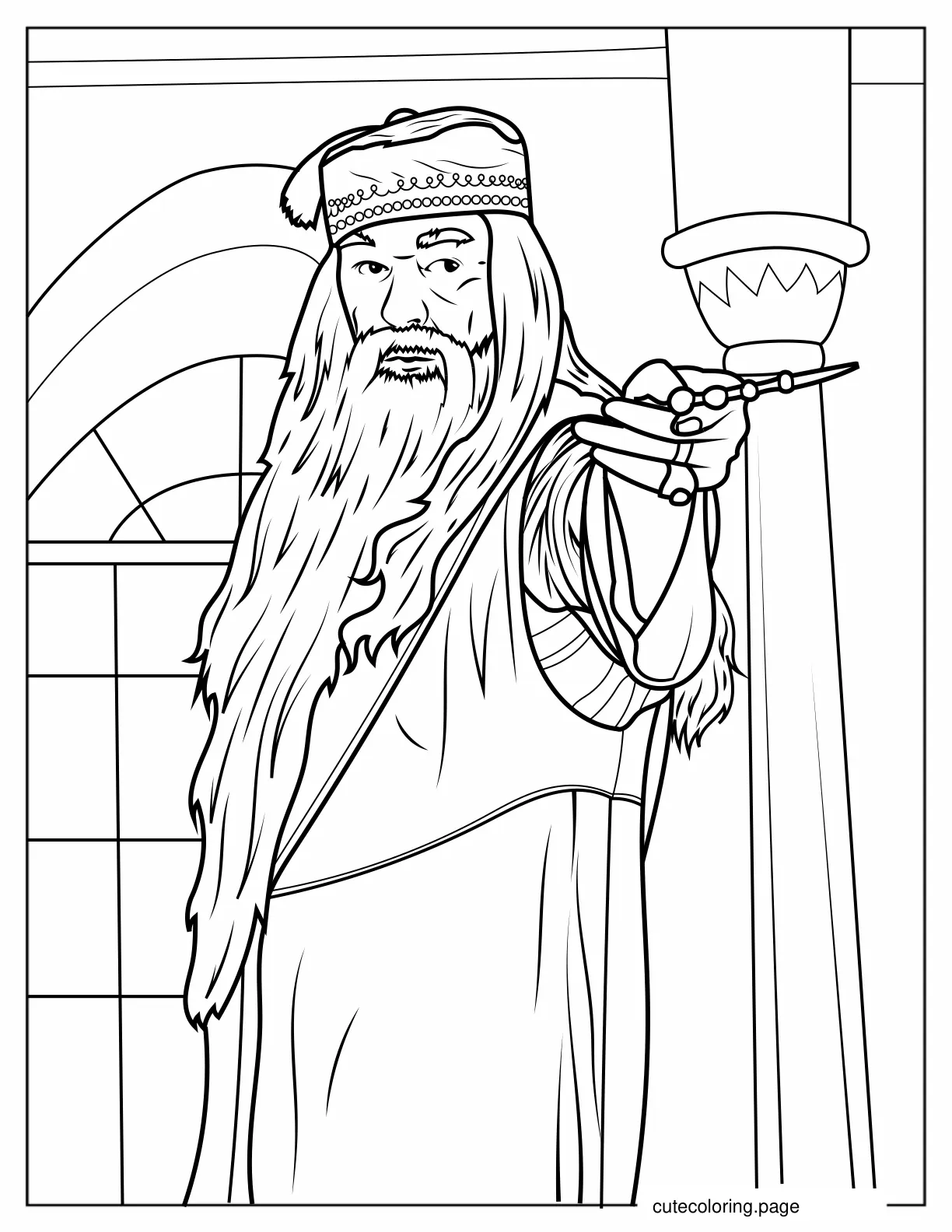 Realistic Albus Dumbledore Coloring In coloring page