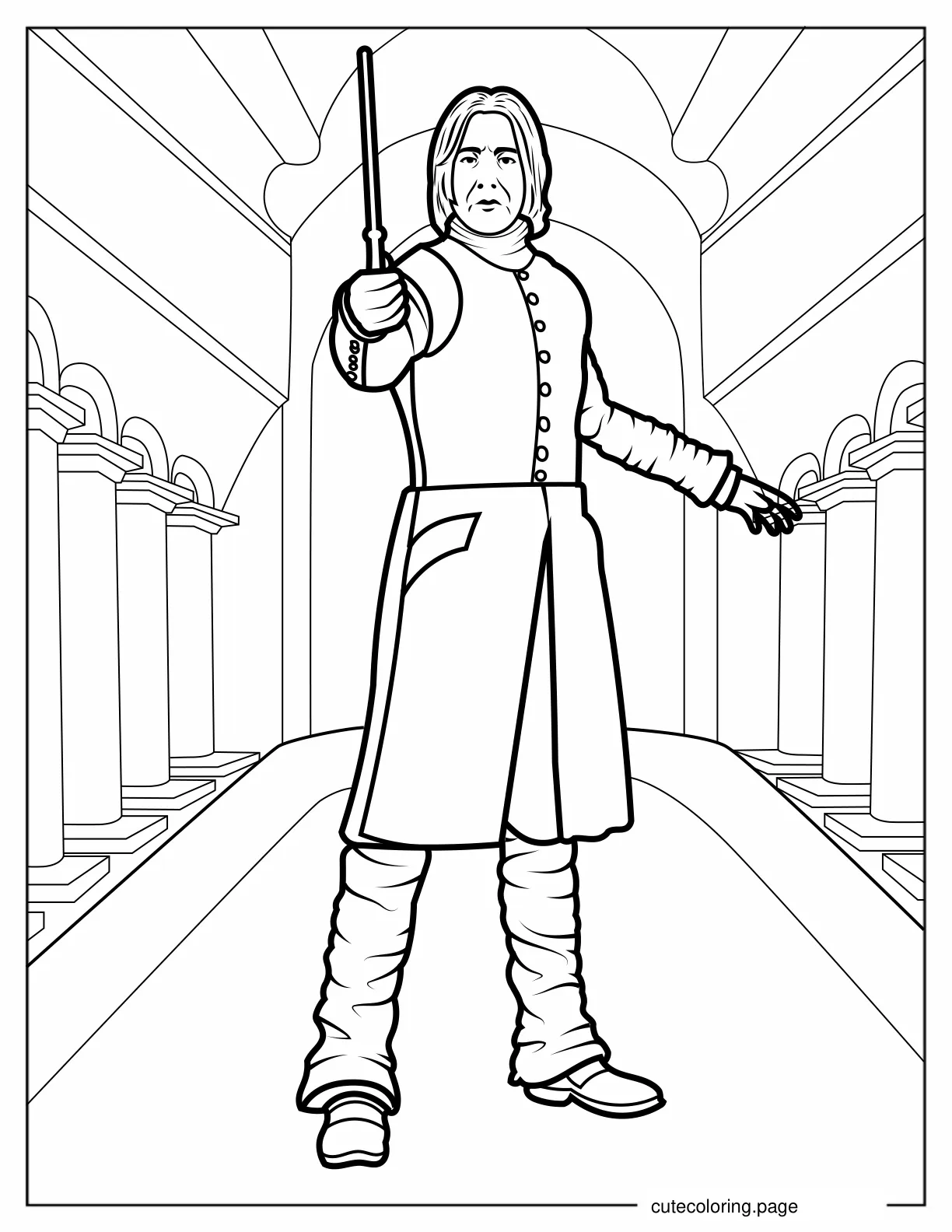 Severus Snape About To Cast Spell coloring page