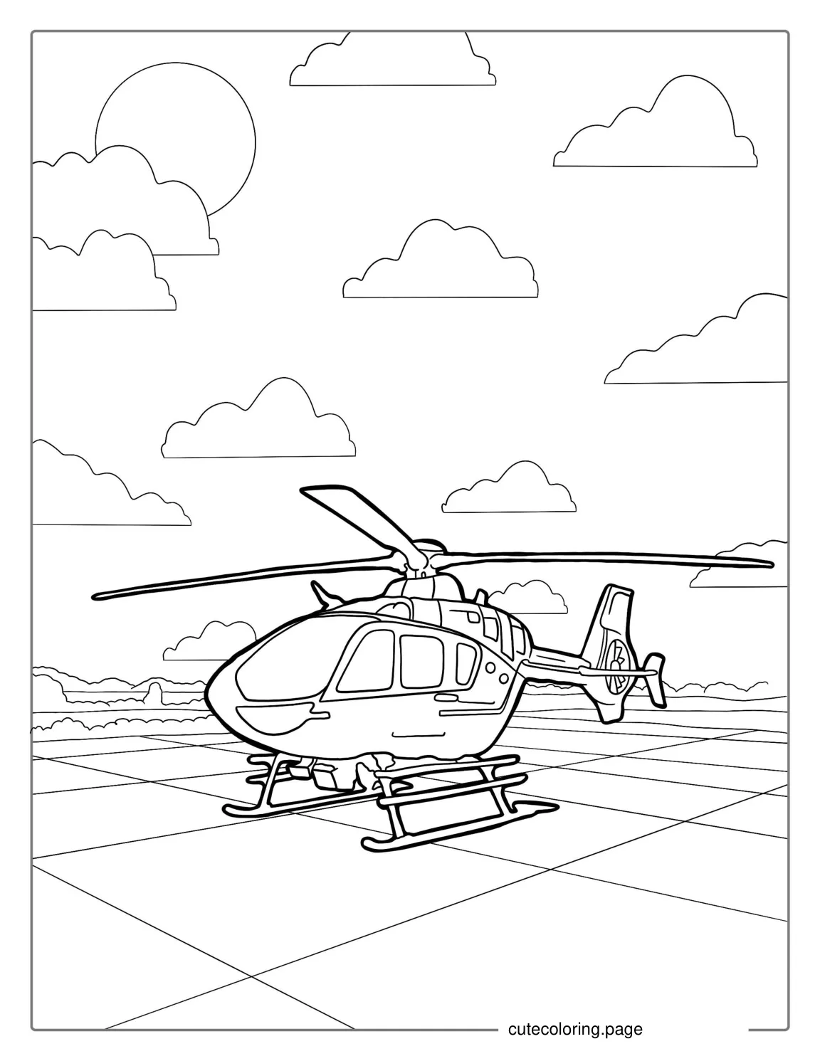 Bell 206 Helicopter Coloring Sheet coloring page