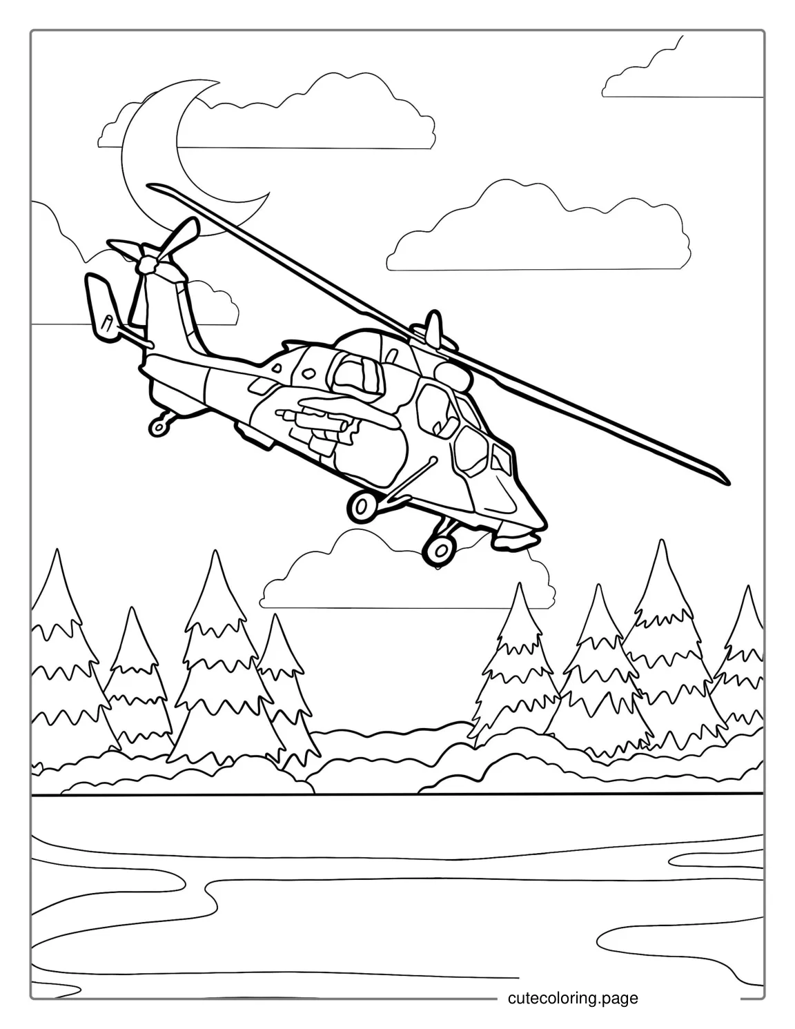 Black Hawk Helicopter Coloring Page coloring page