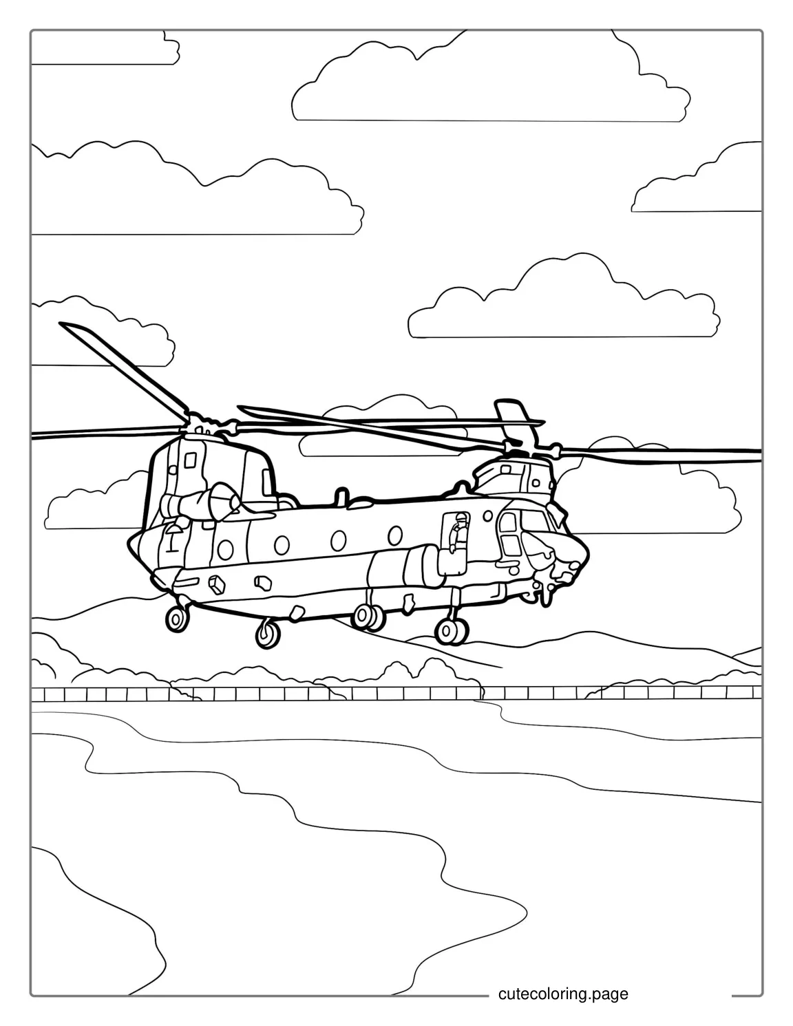 Coloring Page Of Chinook Helicopter coloring page