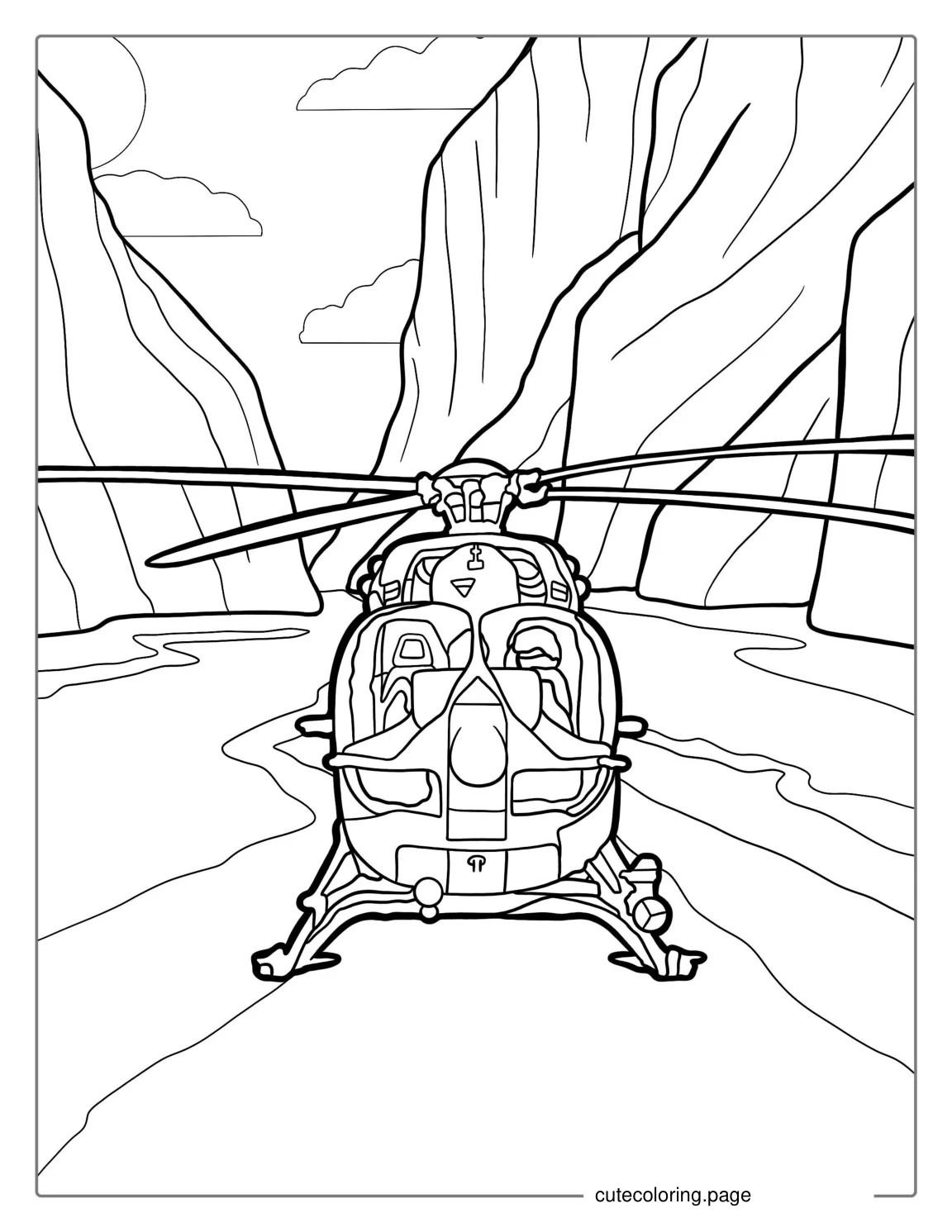 Coloring Sheet Of Bell 206 Helicopter coloring page