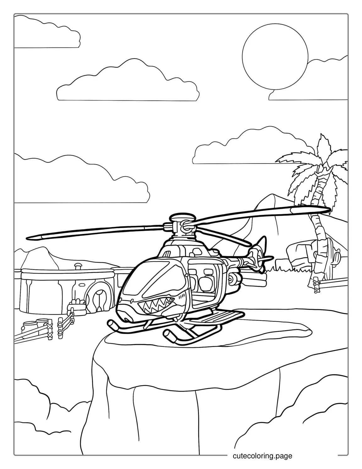 Fortnite Helicopter Coloring Page For Kids coloring page