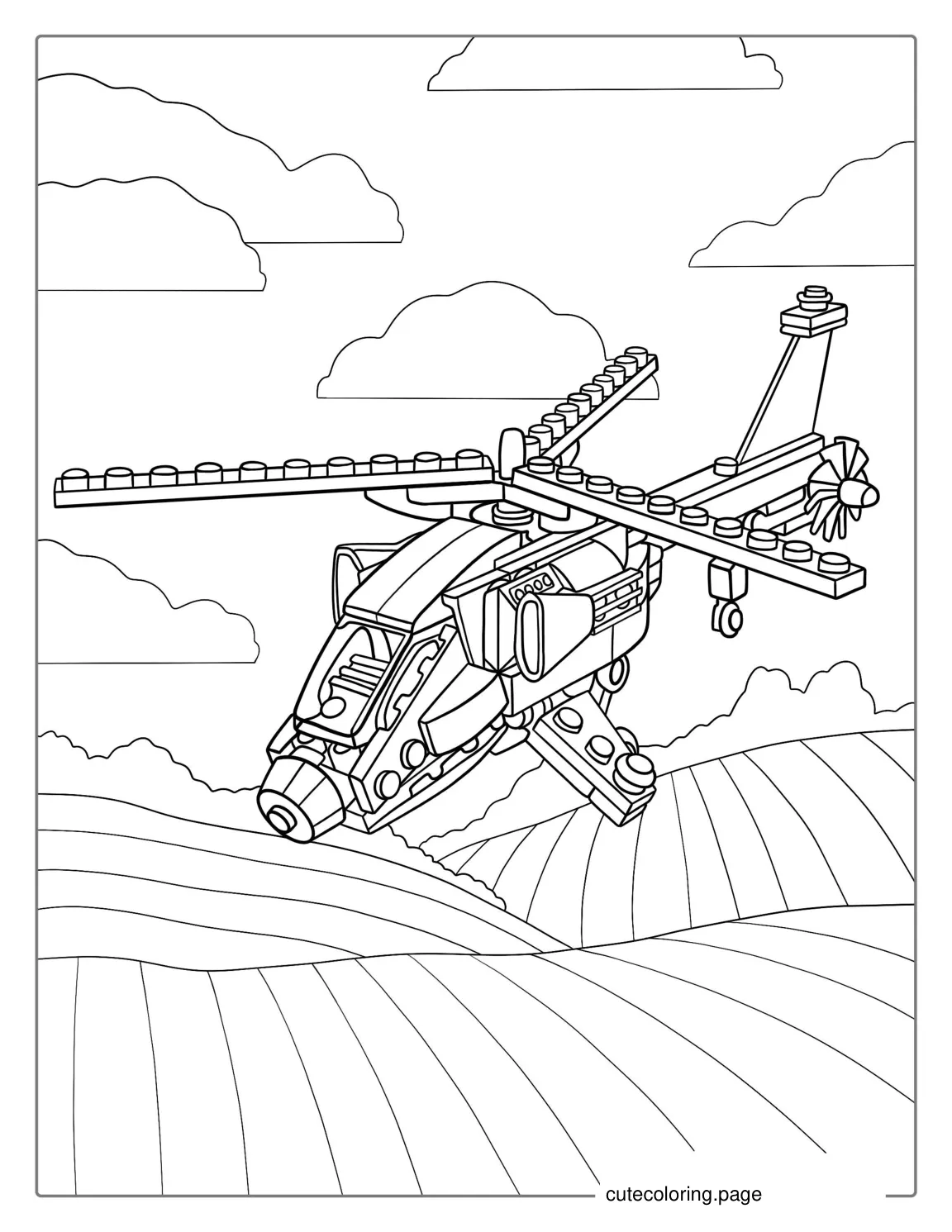 Lego Helicopter Coloring Page coloring page