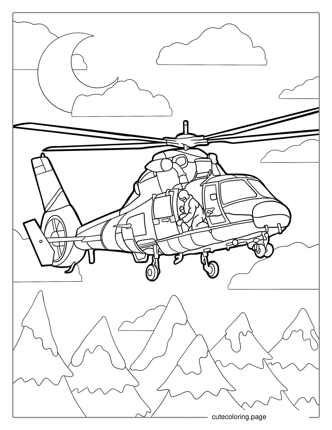 Navy SEALs Helicopter Coloring Page coloring page