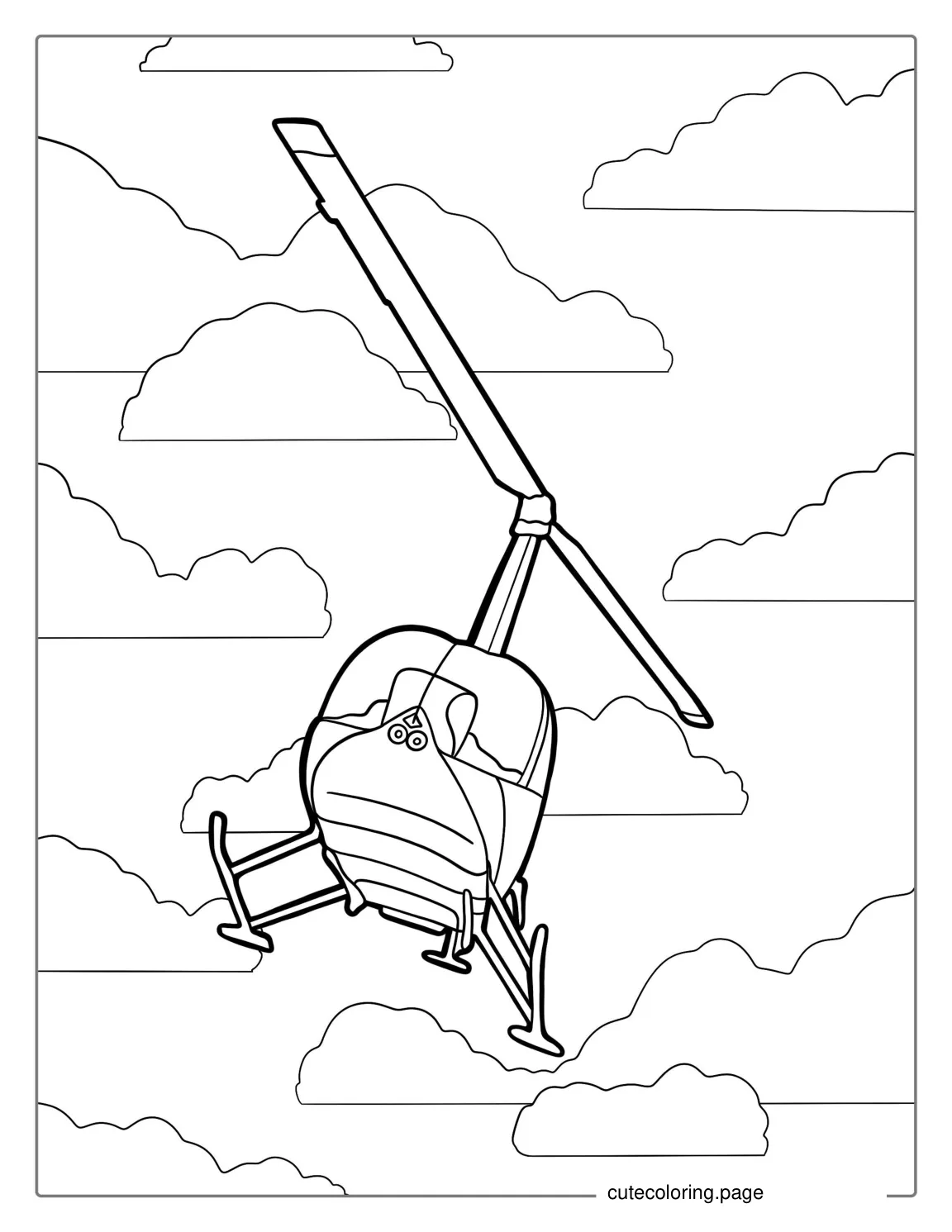 Robinson R22 Helicopter To Color coloring page