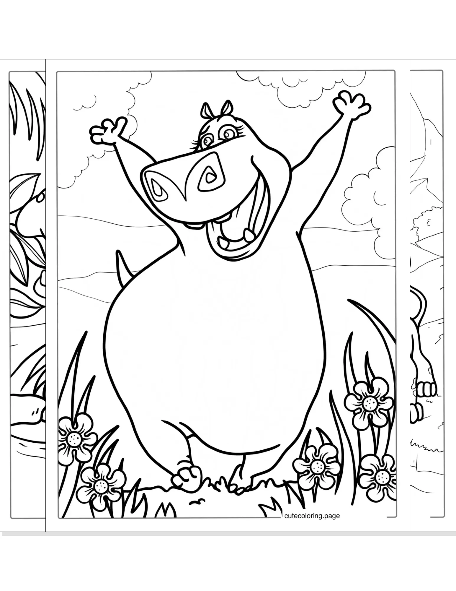 hippo coloring pages coloring page