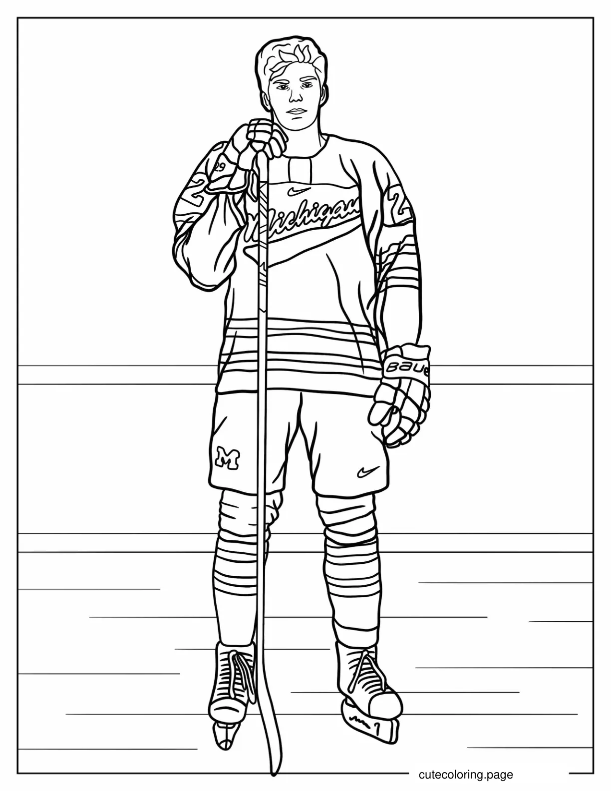 Hockey Player Owen Power Coloring In coloring page